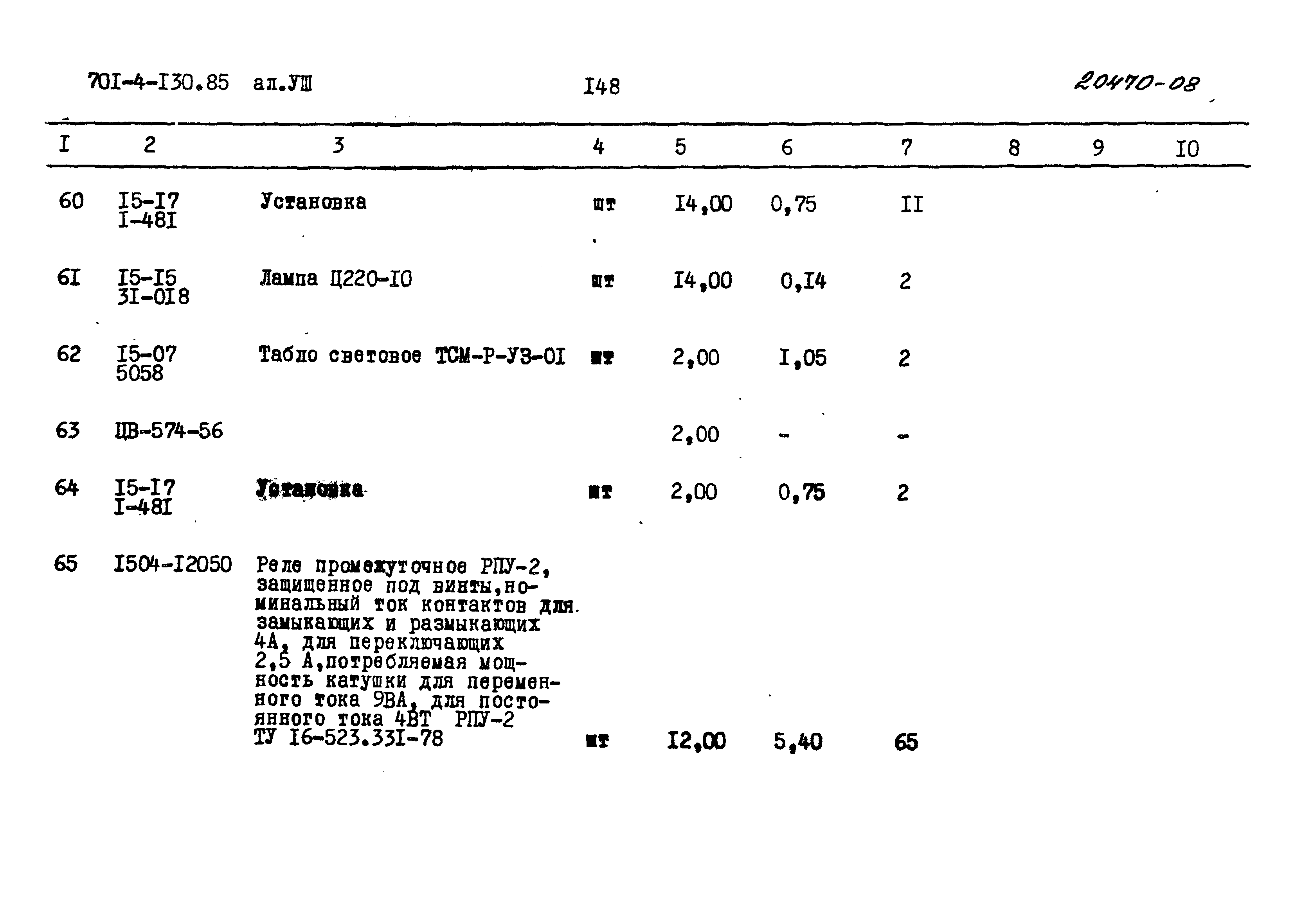 Типовой проект 701-4-130.85