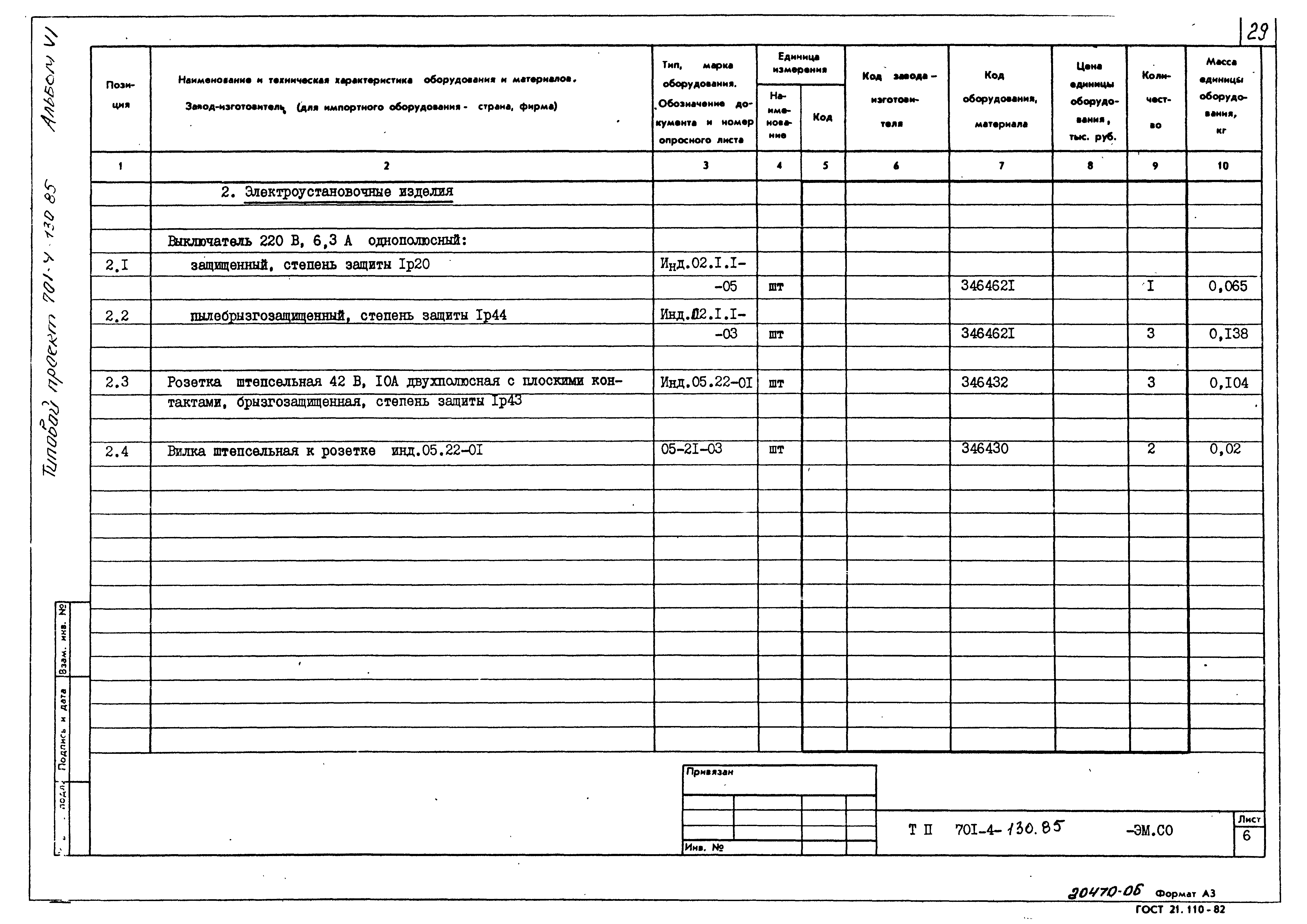 Типовой проект 701-4-130.85