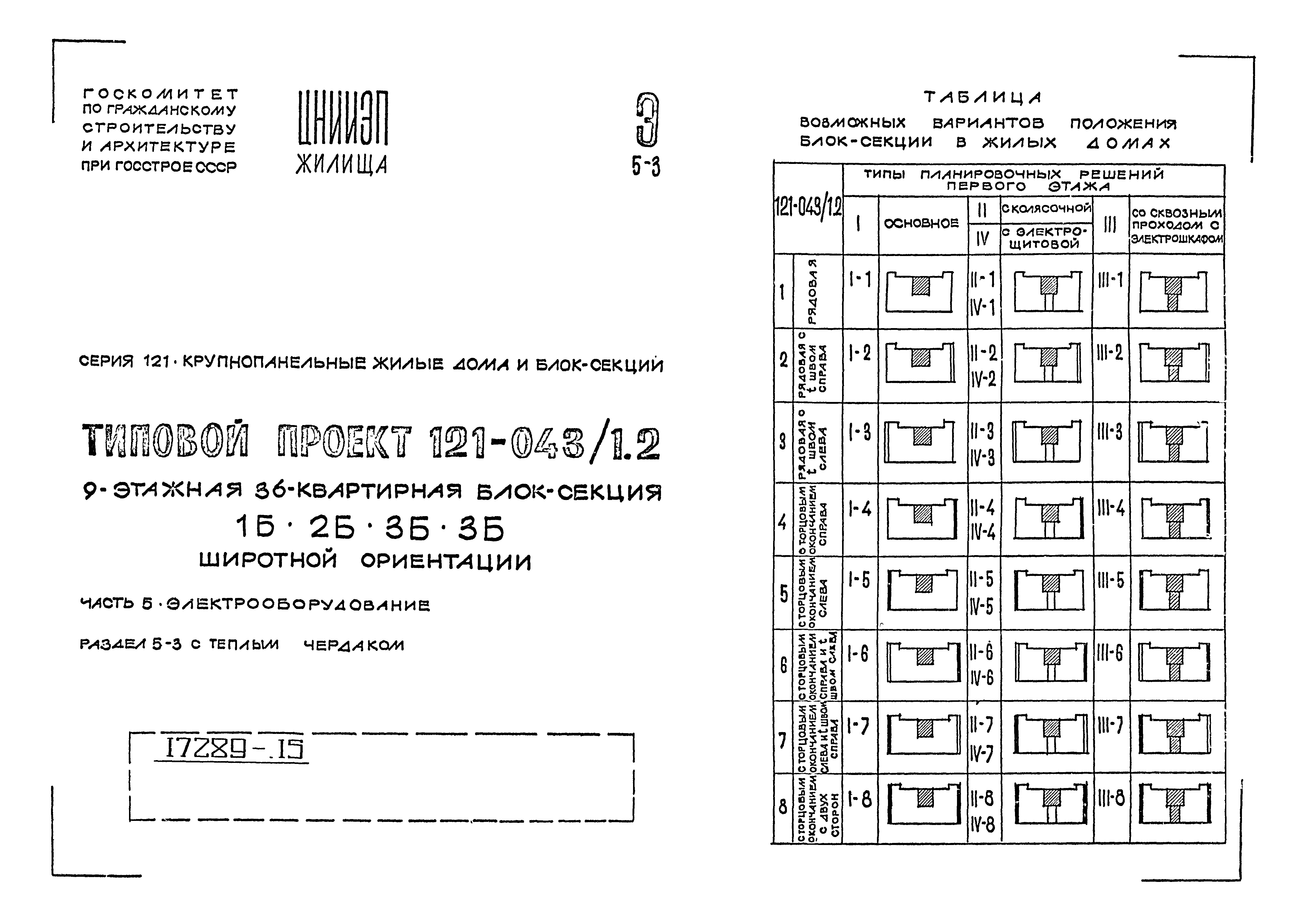 Типовой проект 121-043/1.2