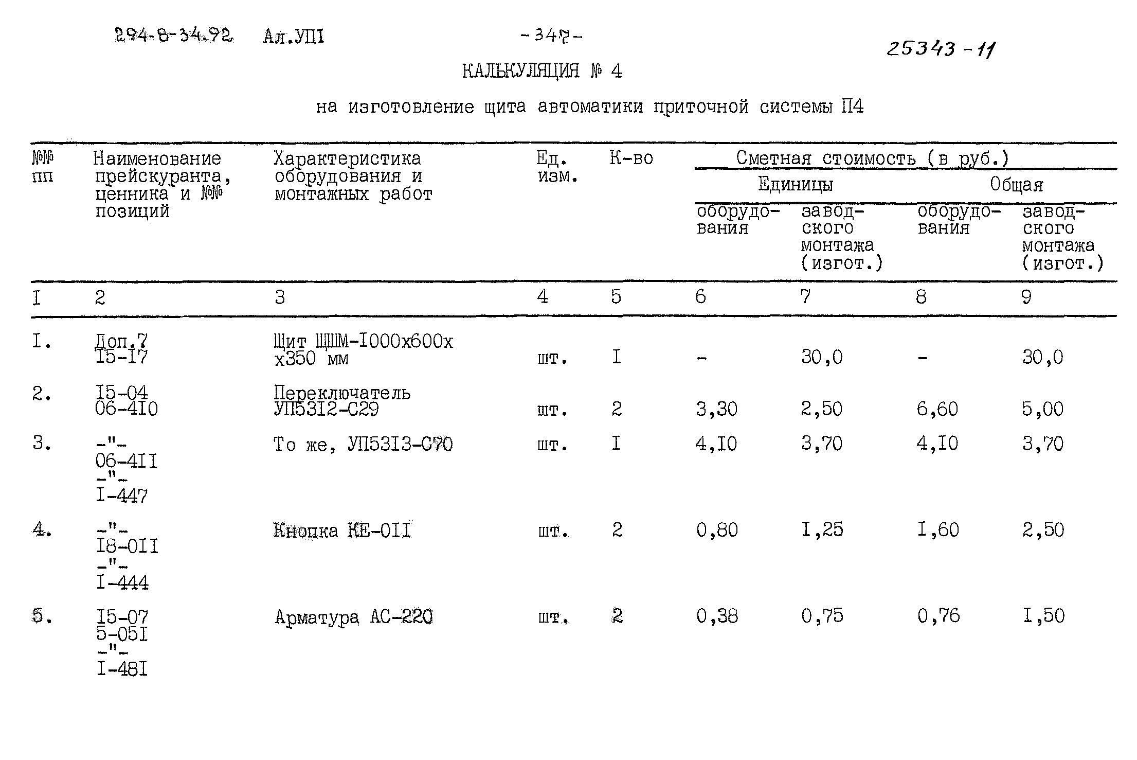 Типовой проект 294-8-34.92