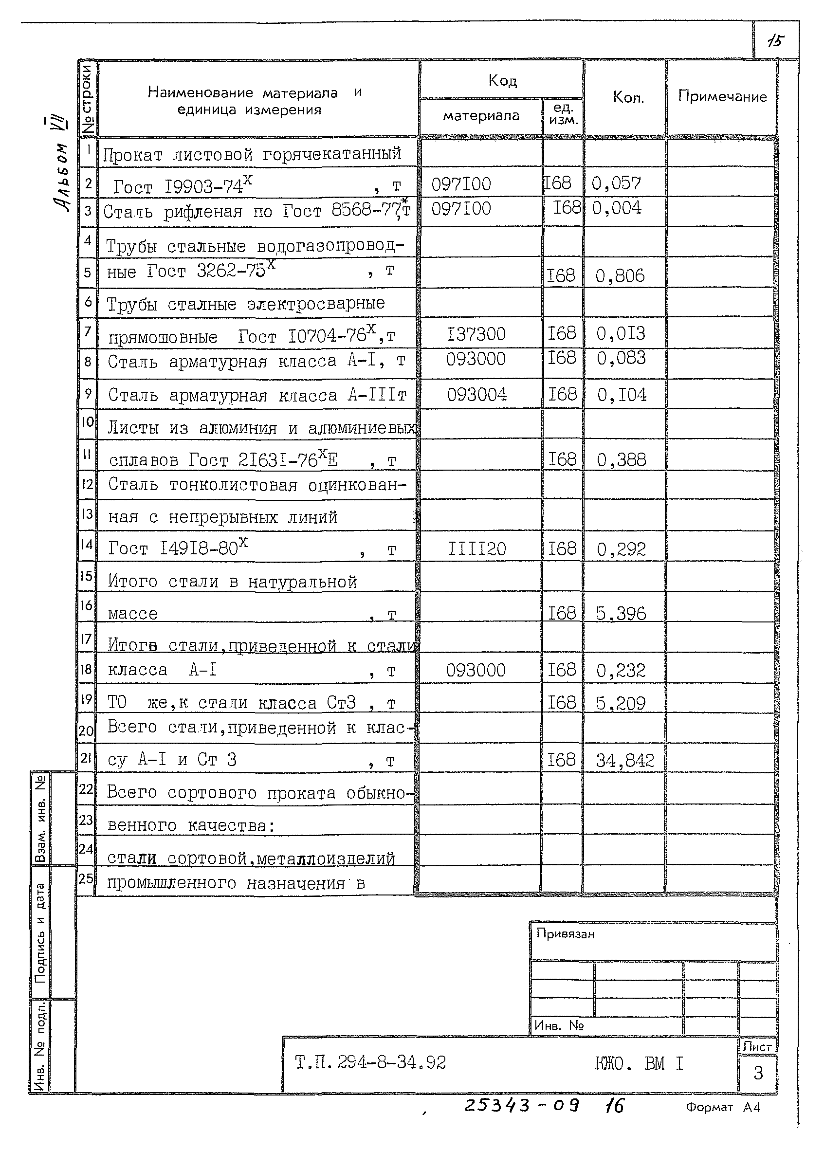 Типовой проект 294-8-34.92