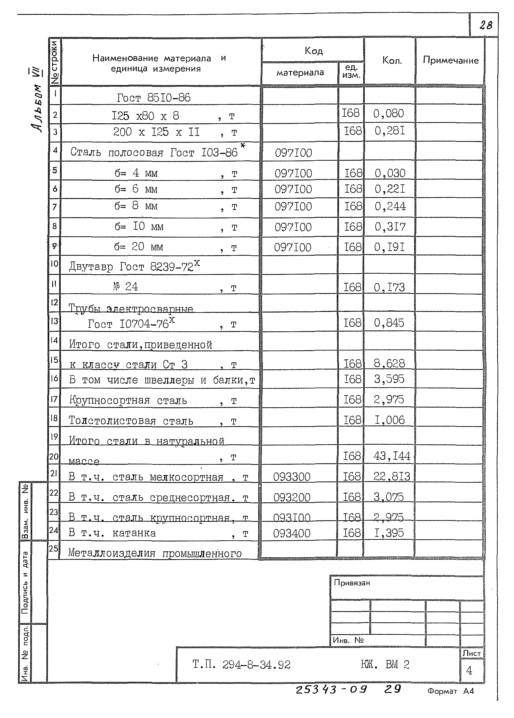 Типовой проект 294-8-34.92