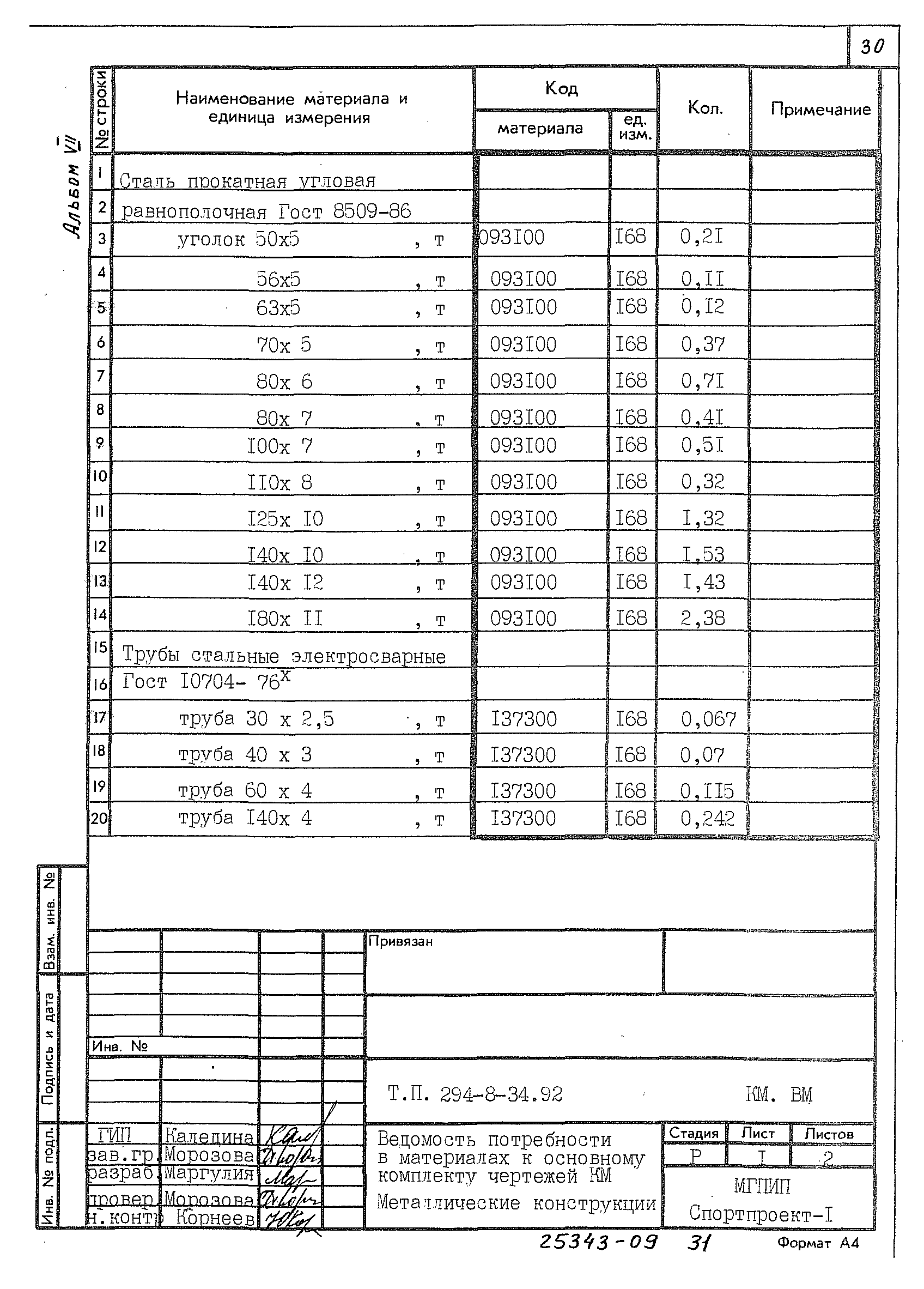 Типовой проект 294-8-34.92