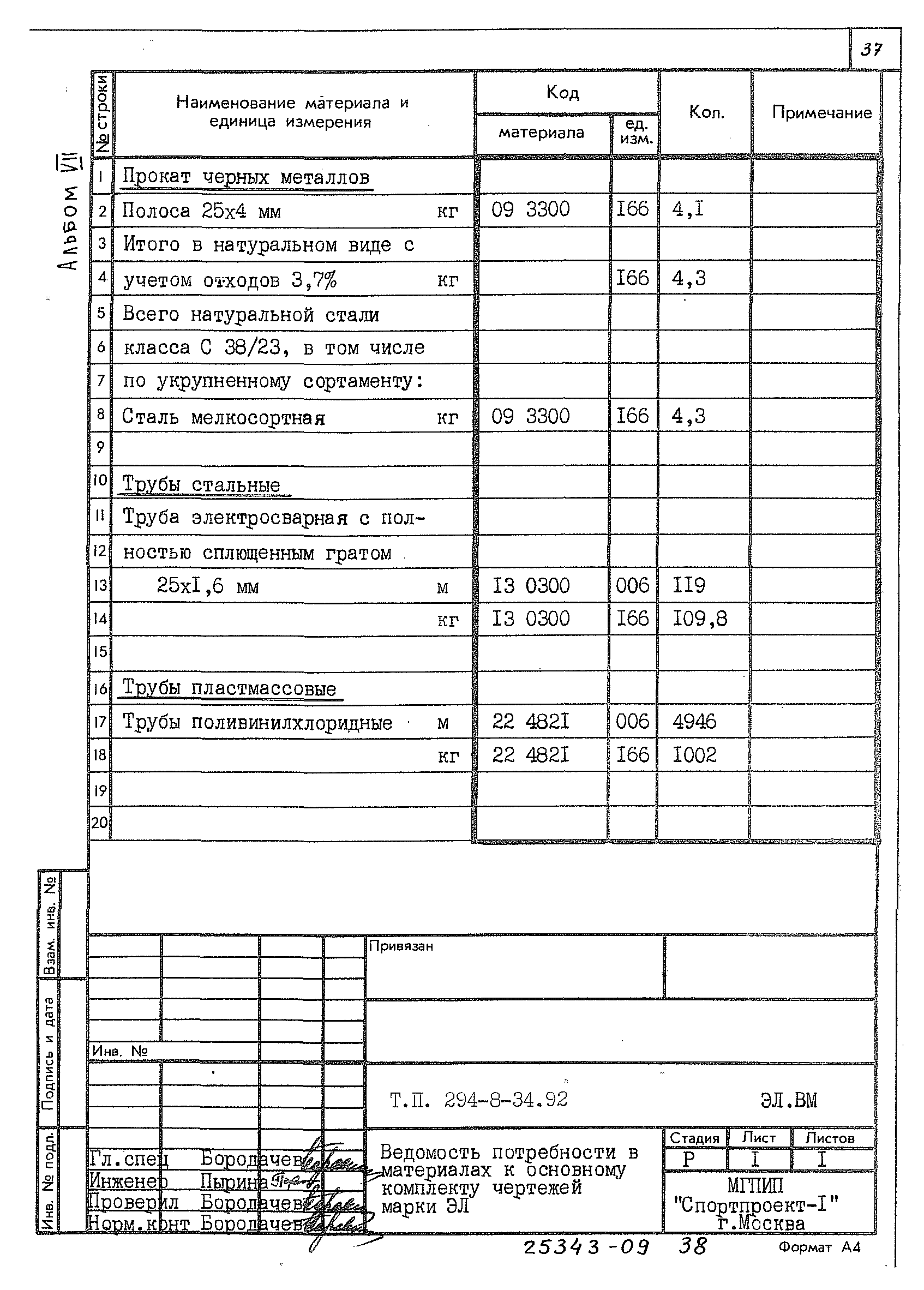 Типовой проект 294-8-34.92