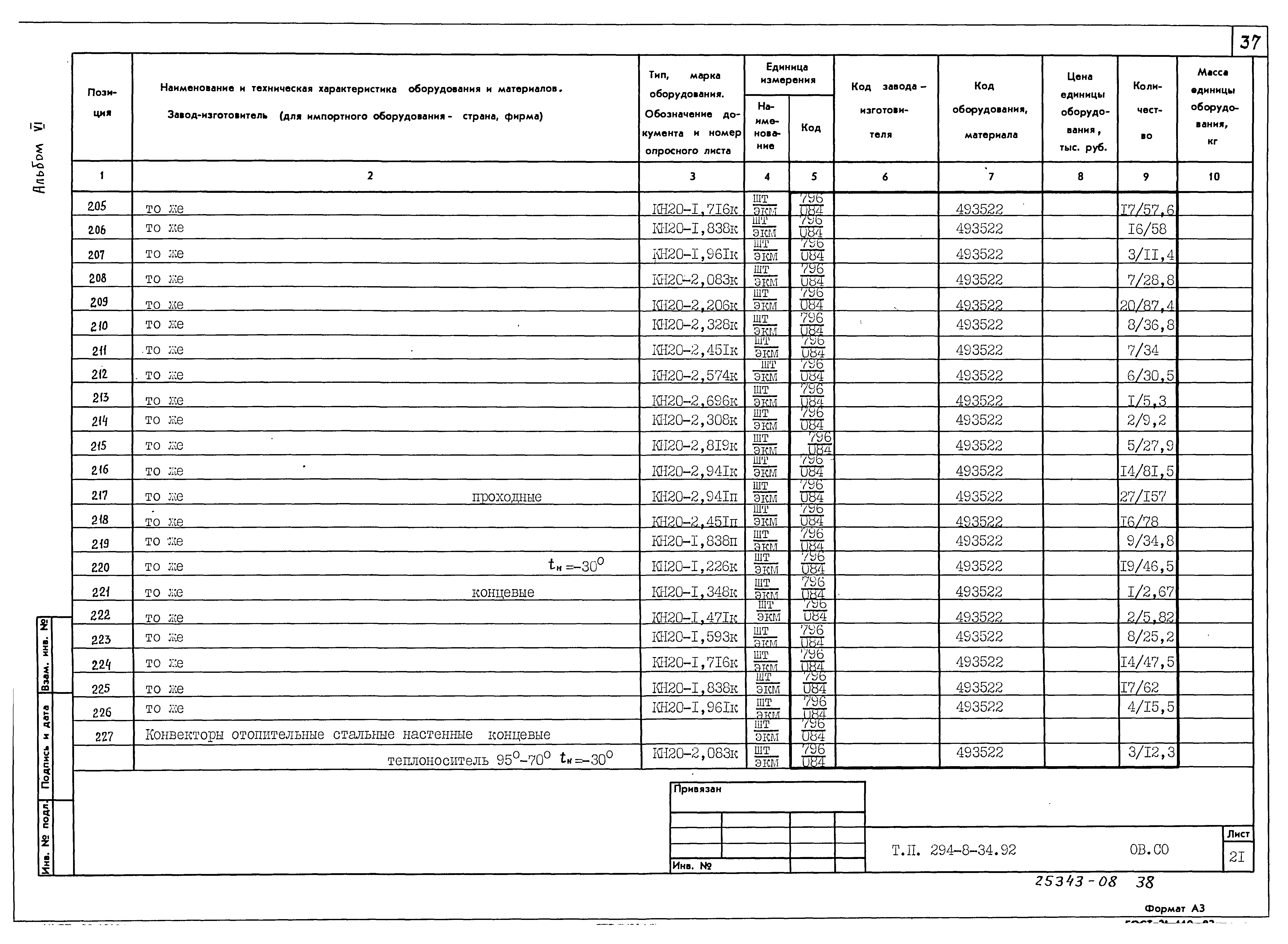 Типовой проект 294-8-34.92