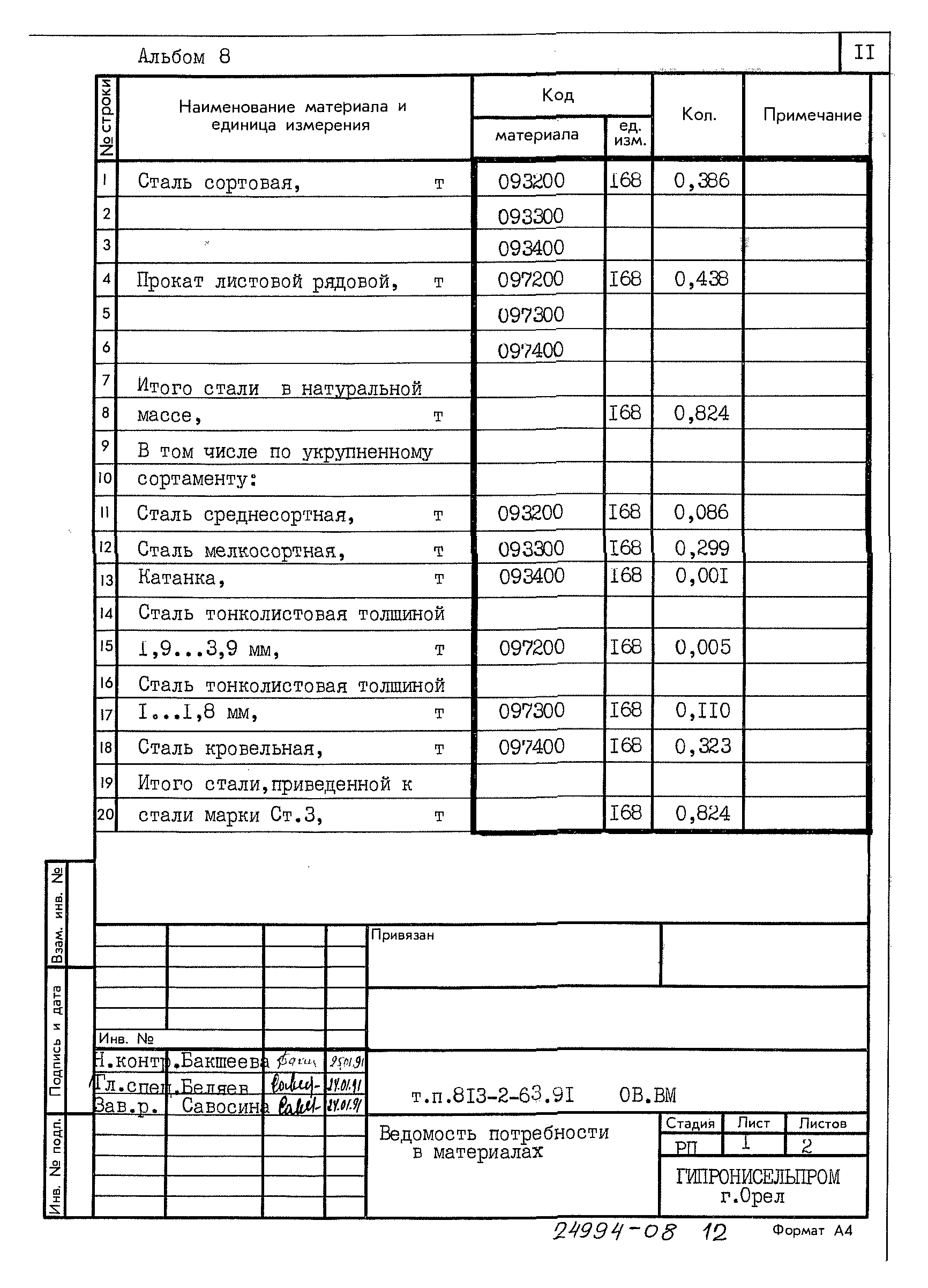 Типовой проект 813-2-63.91