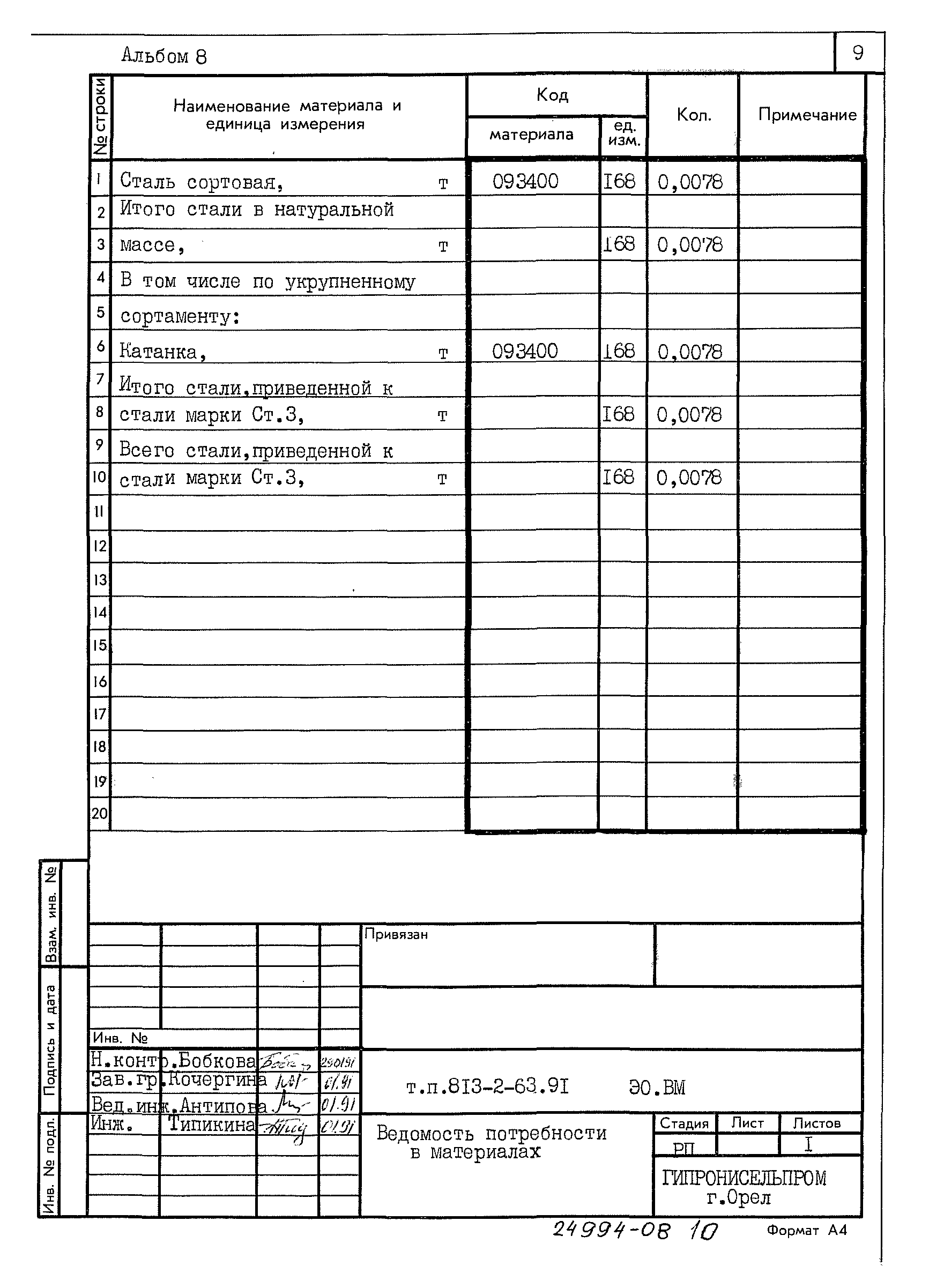 Типовой проект 813-2-63.91