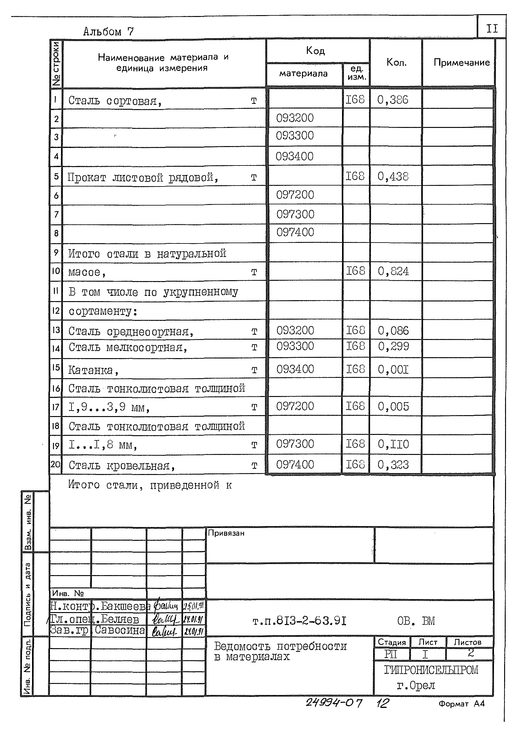 Типовой проект 813-2-63.91