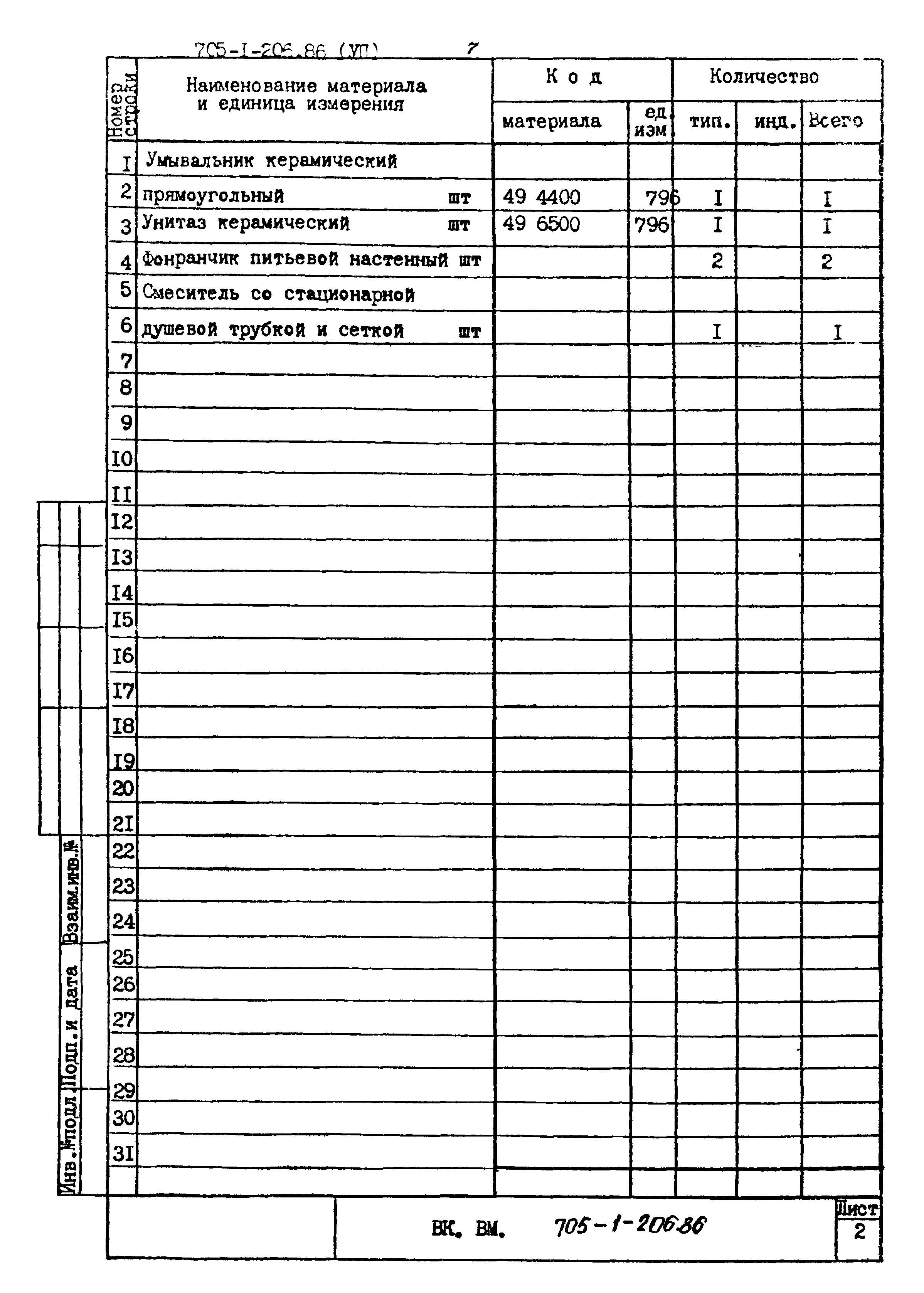 Типовой проект 705-1-206.86