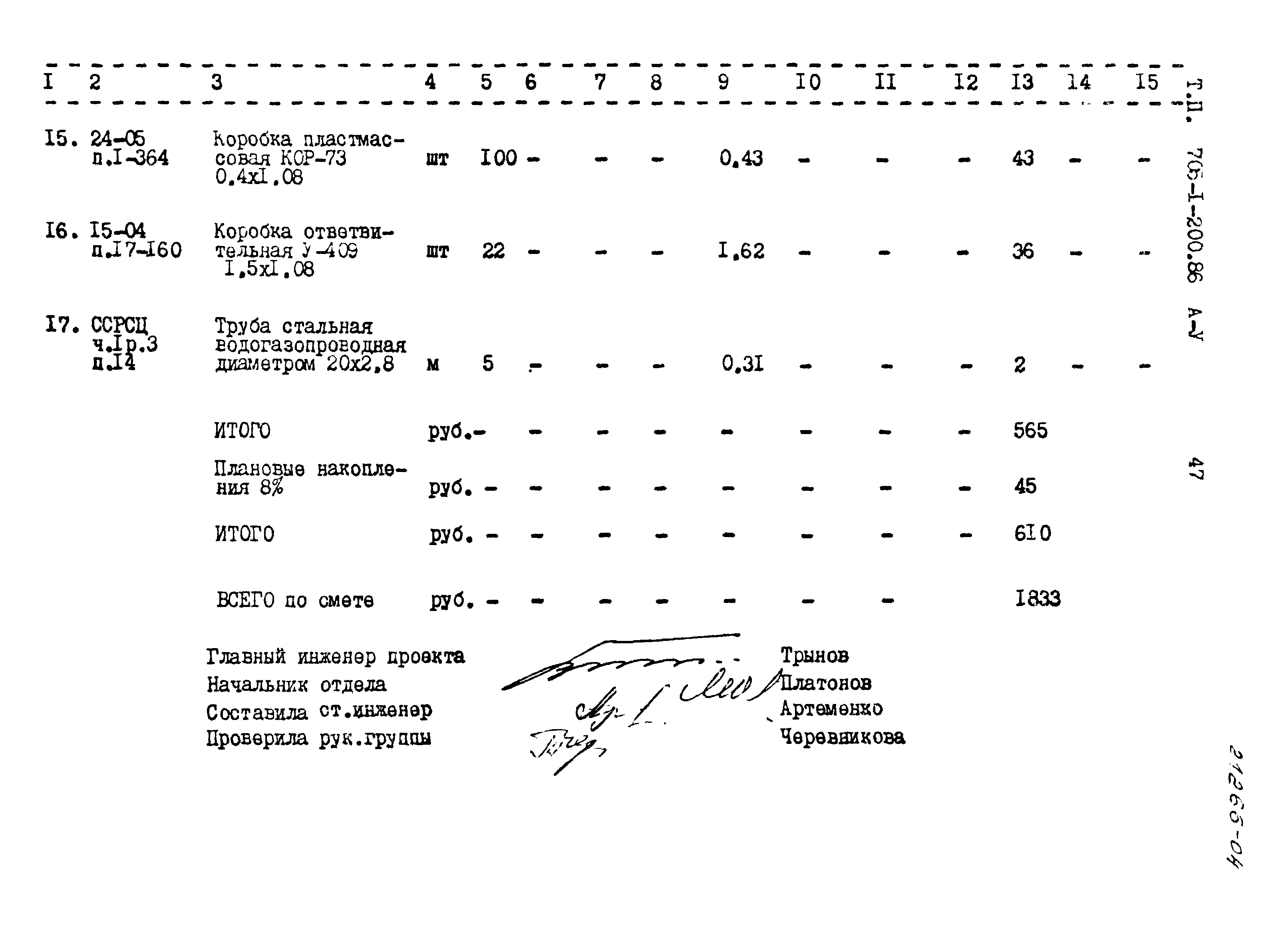 Типовой проект 705-1-200.86