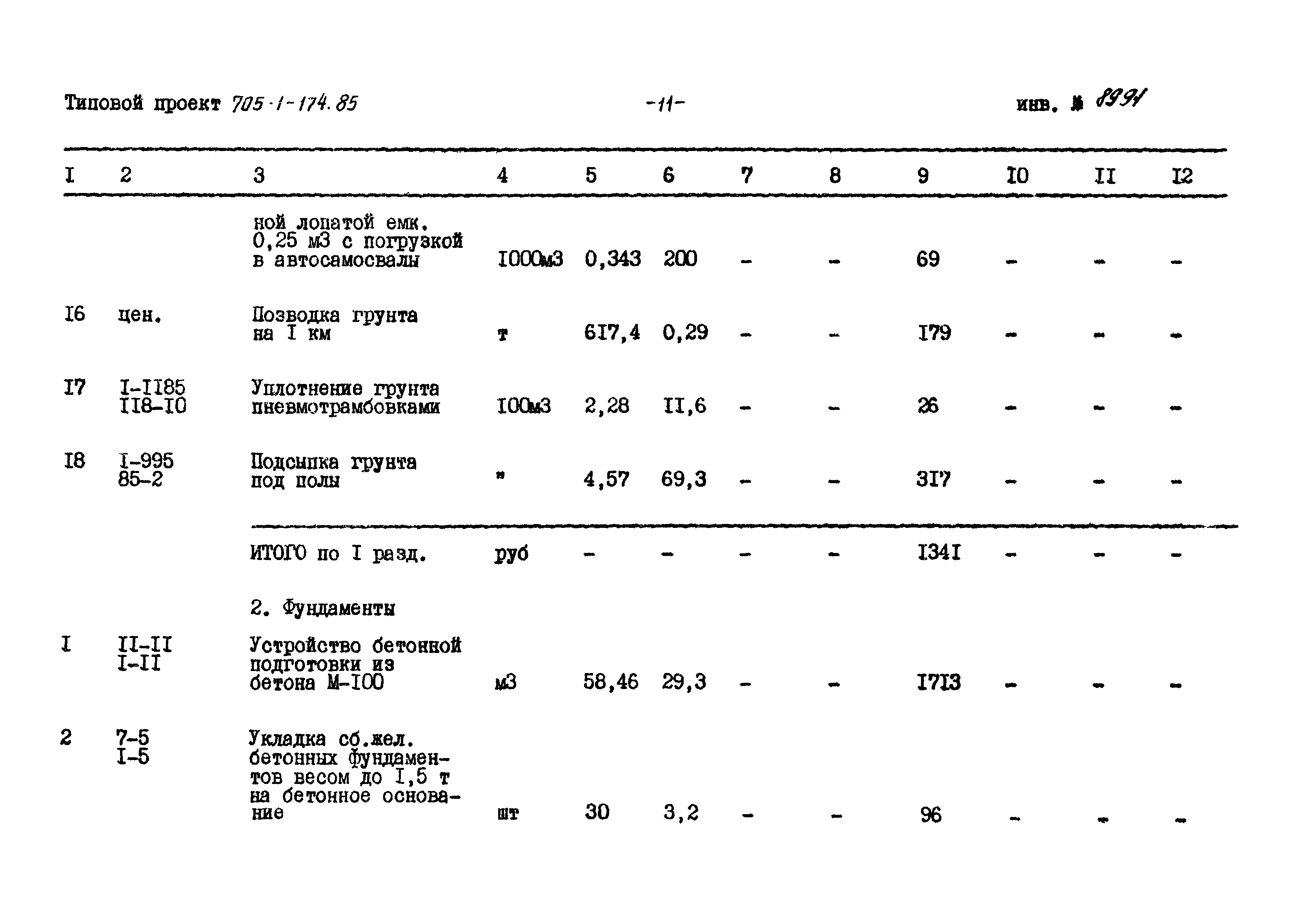 Типовой проект 705-1-174.85