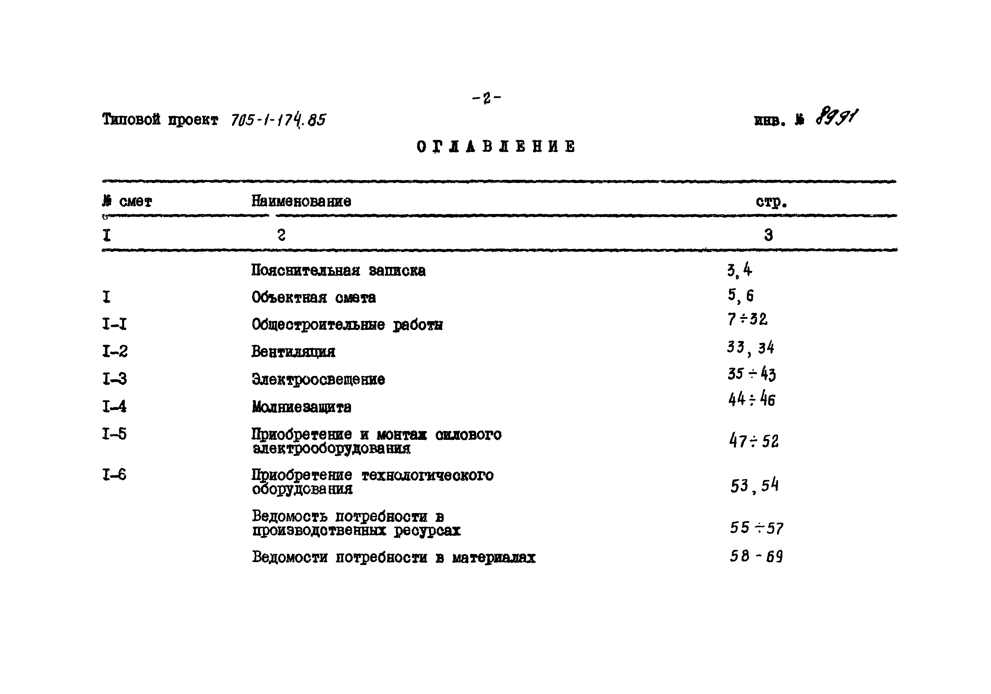 Типовой проект 705-1-174.85