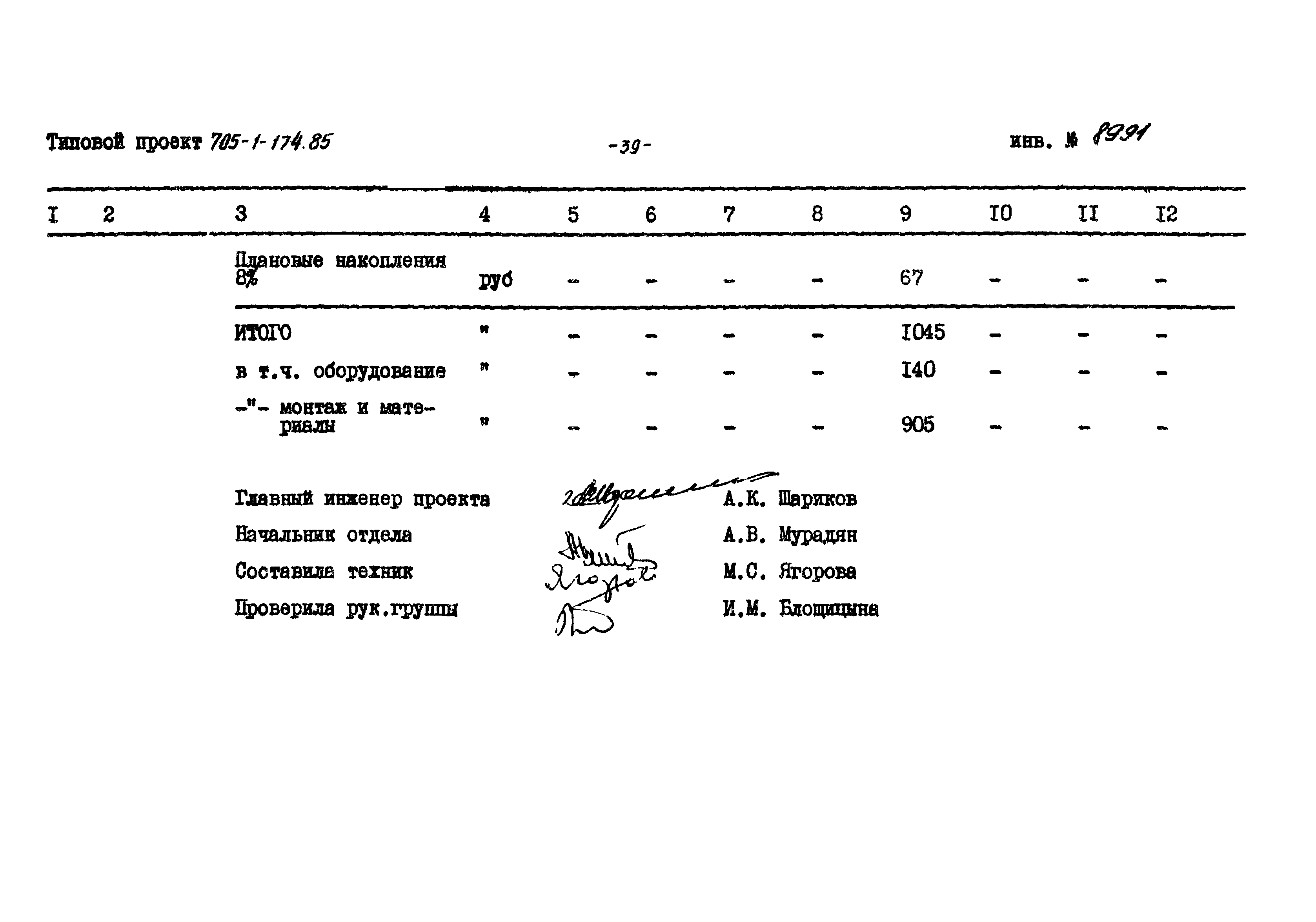 Типовой проект 705-1-174.85