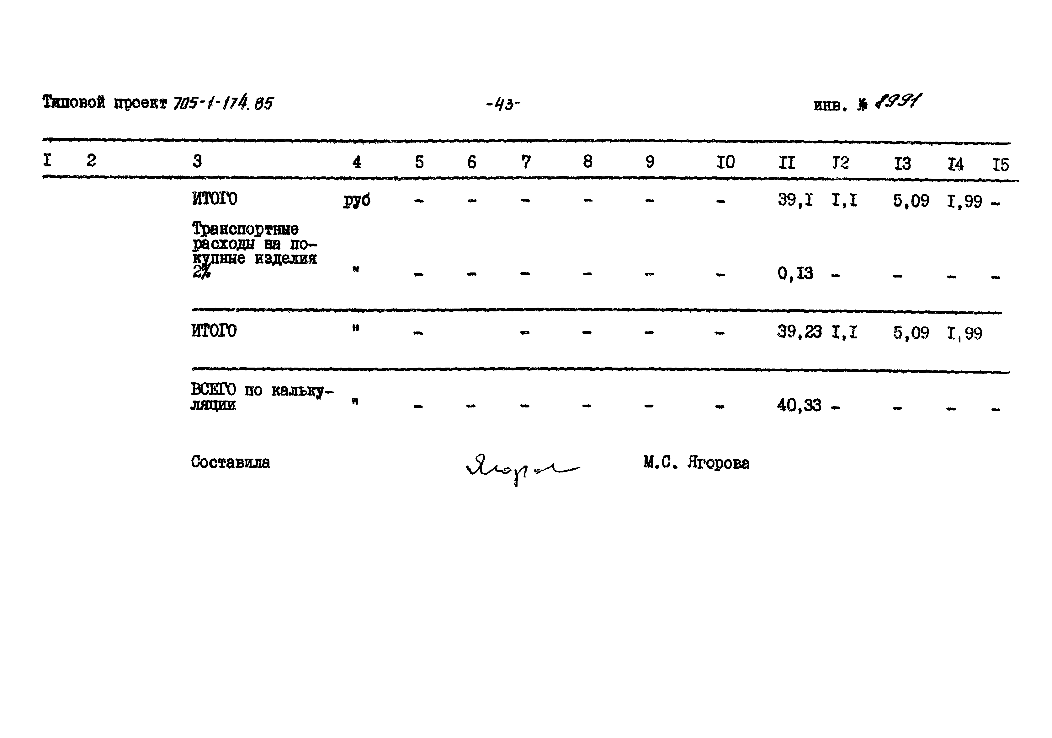 Типовой проект 705-1-174.85