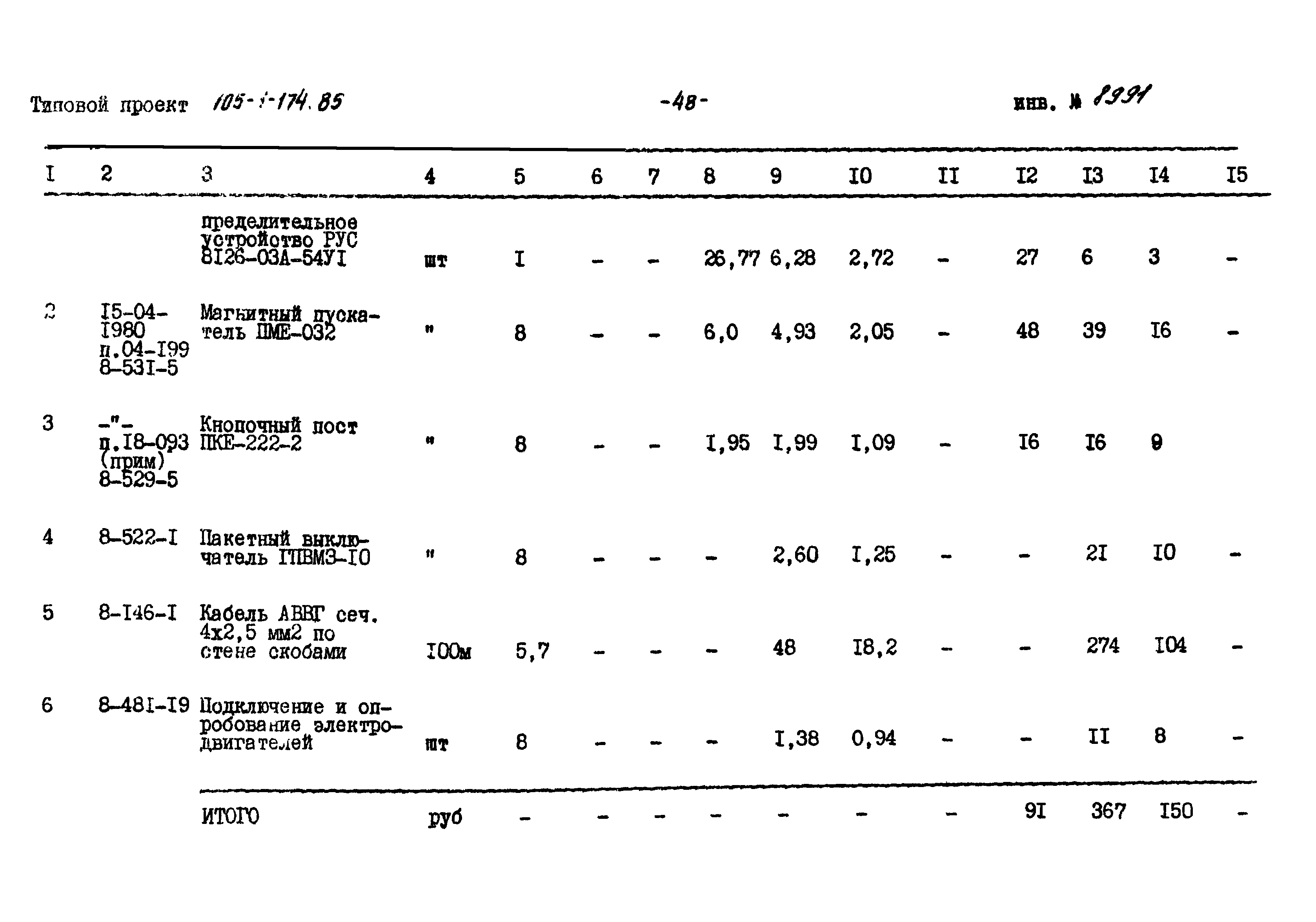 Типовой проект 705-1-174.85