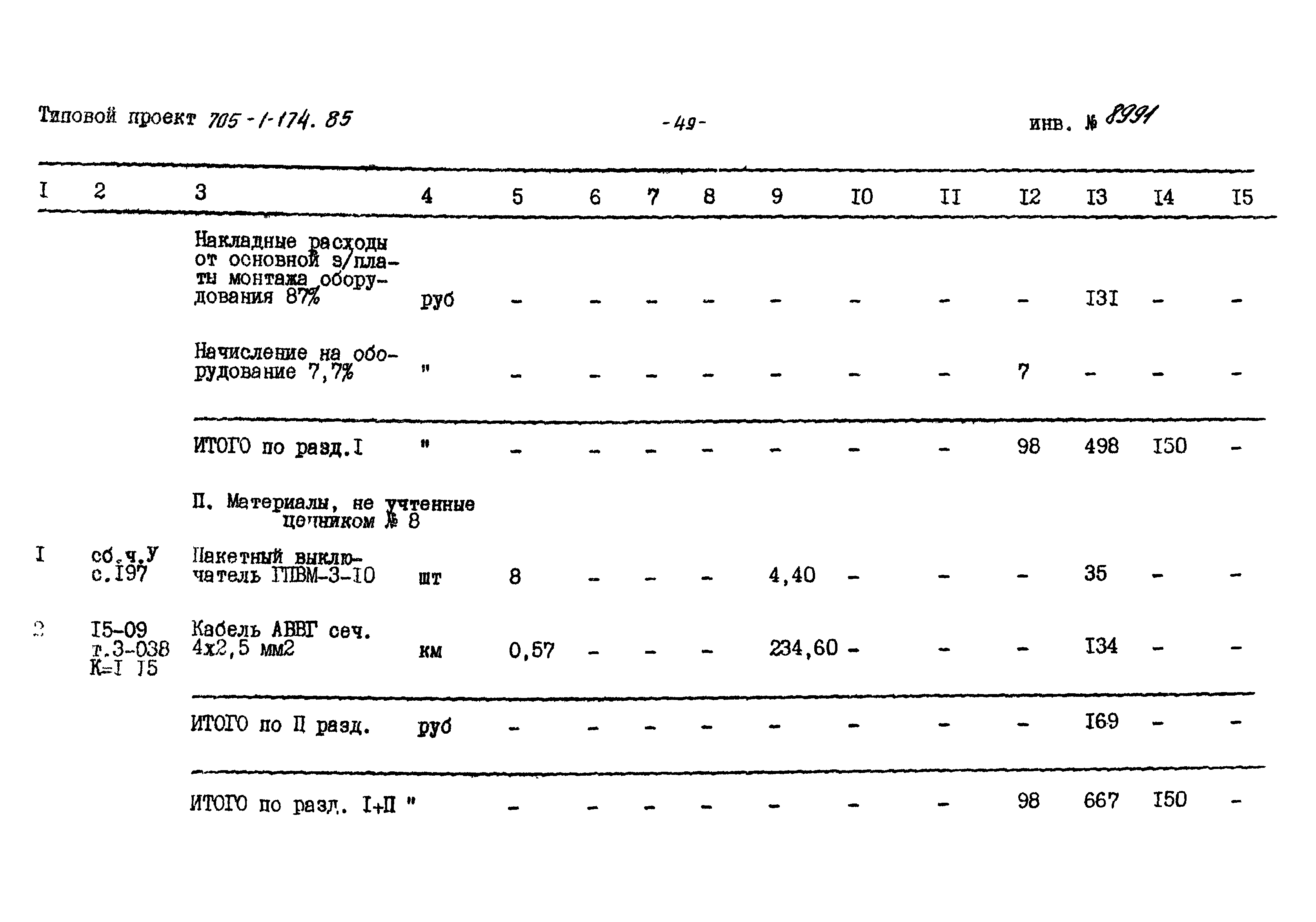 Типовой проект 705-1-174.85