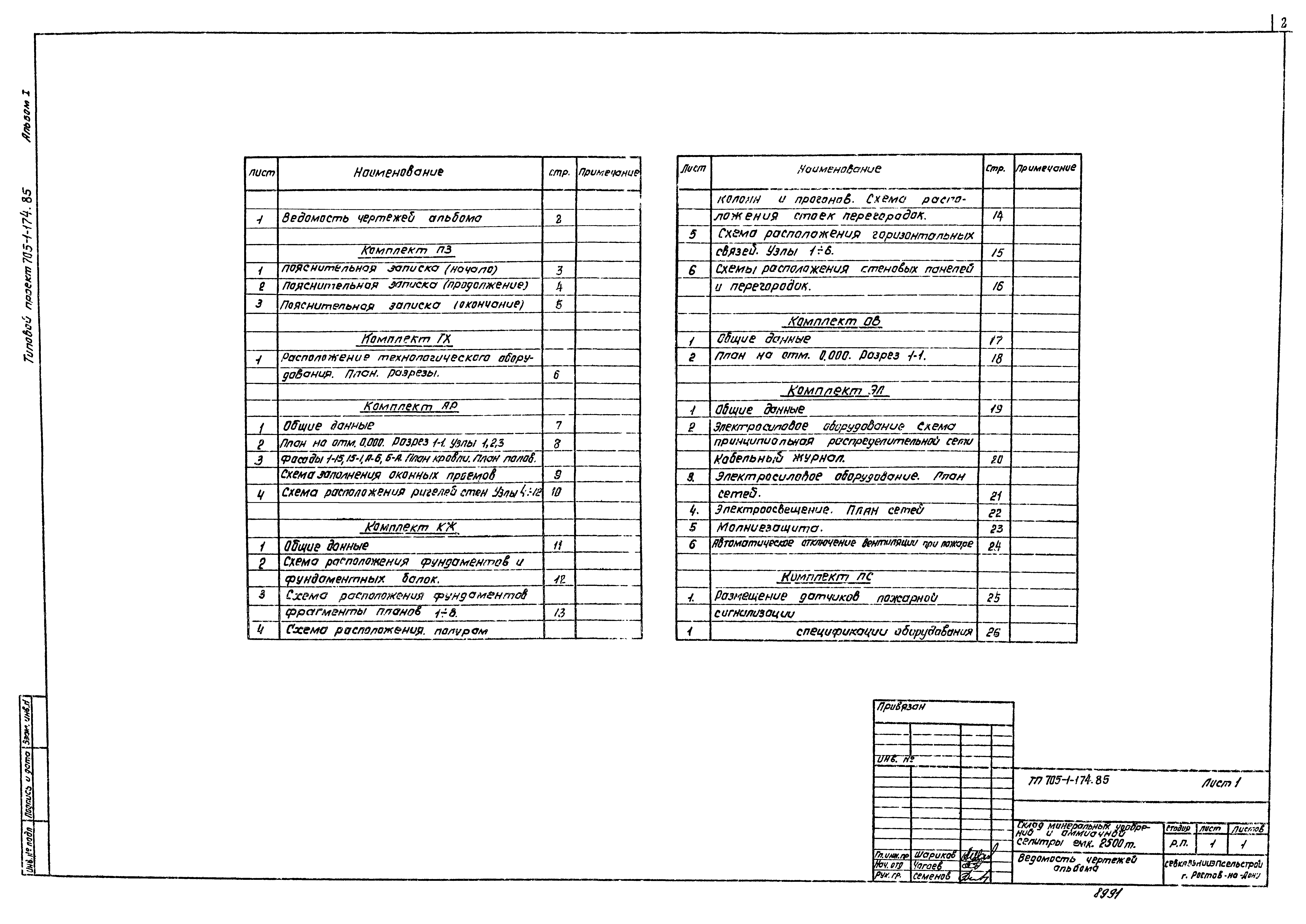 Типовой проект 705-1-174.85