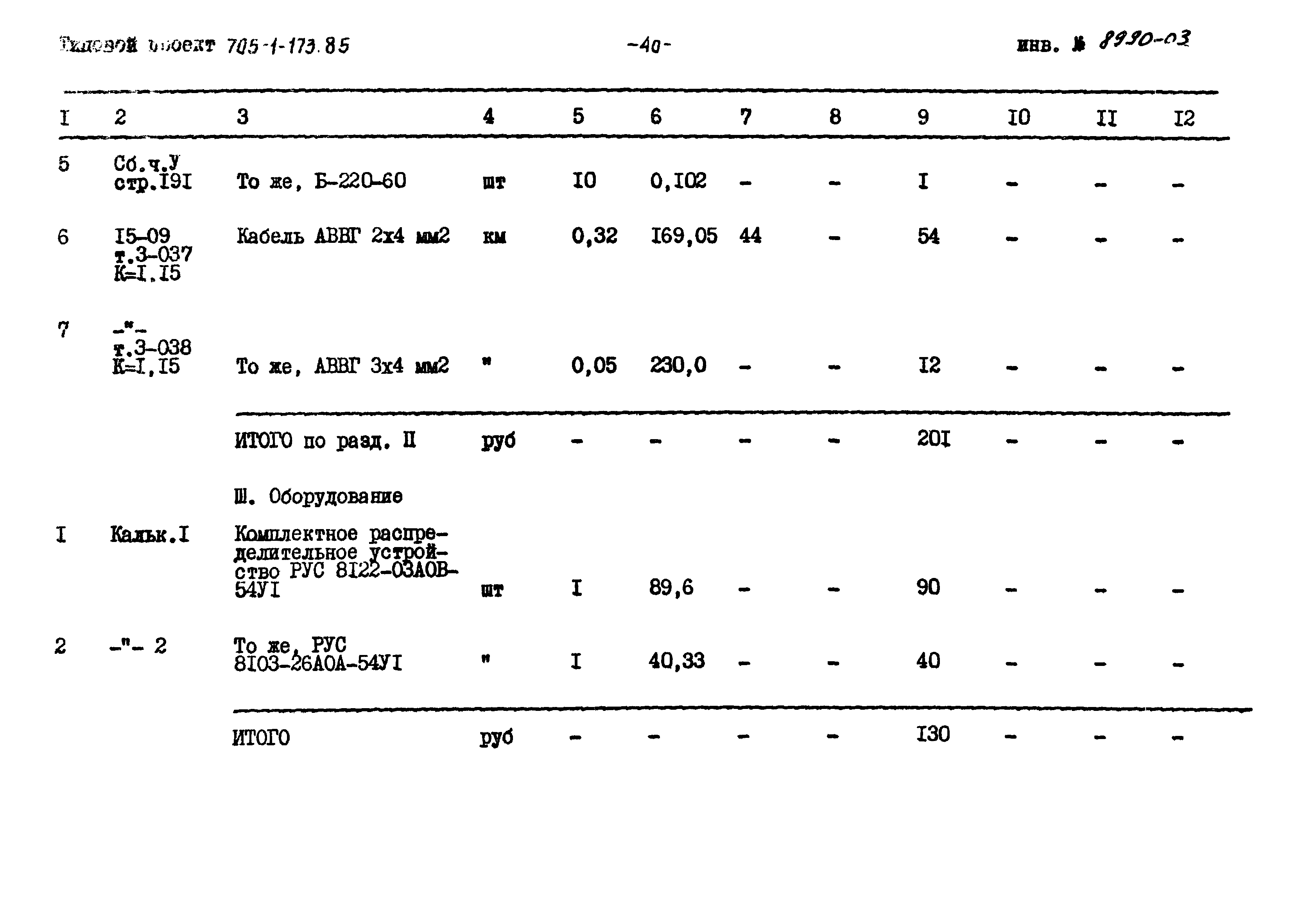 Типовой проект 705-1-173.85