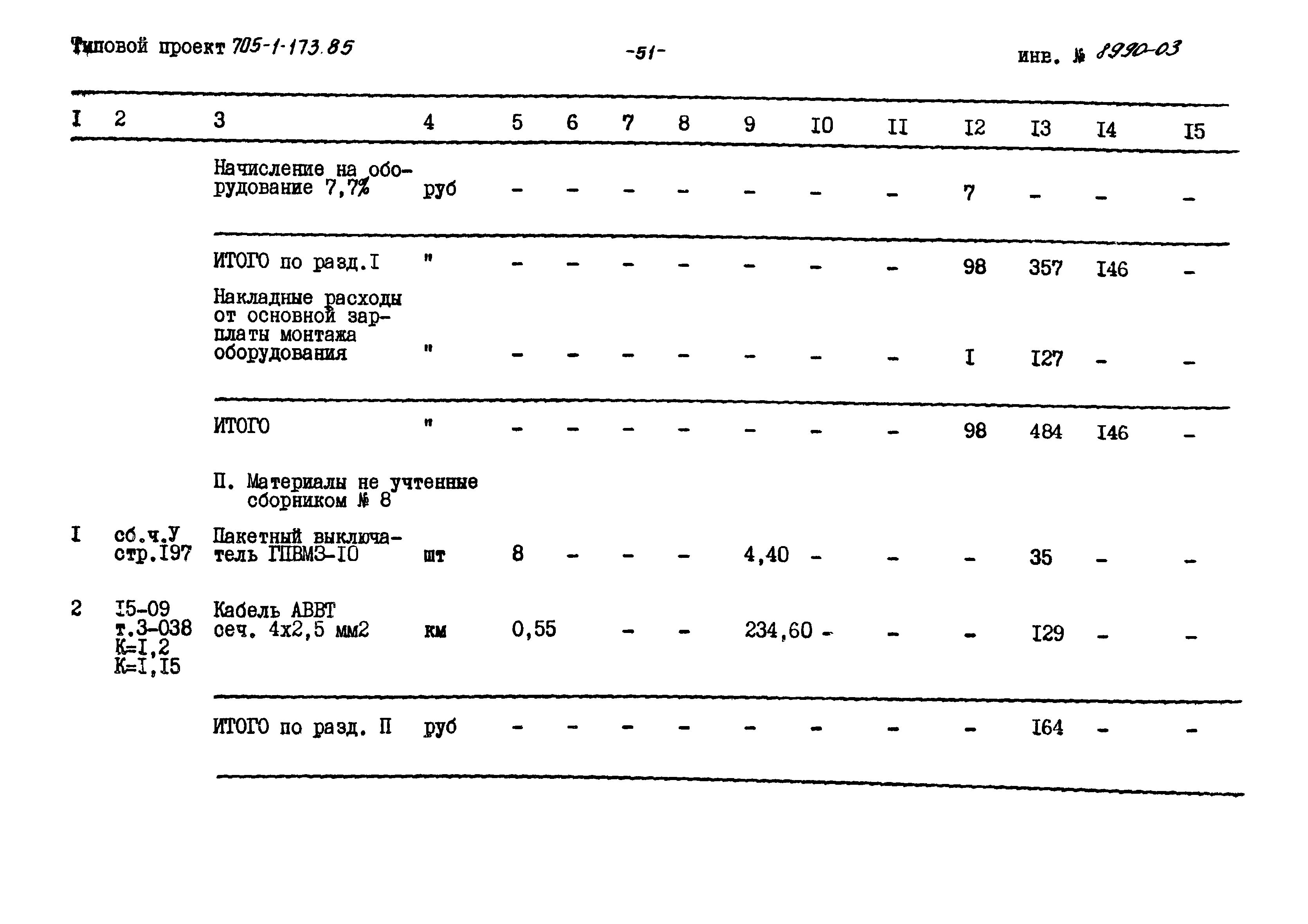 Типовой проект 705-1-173.85