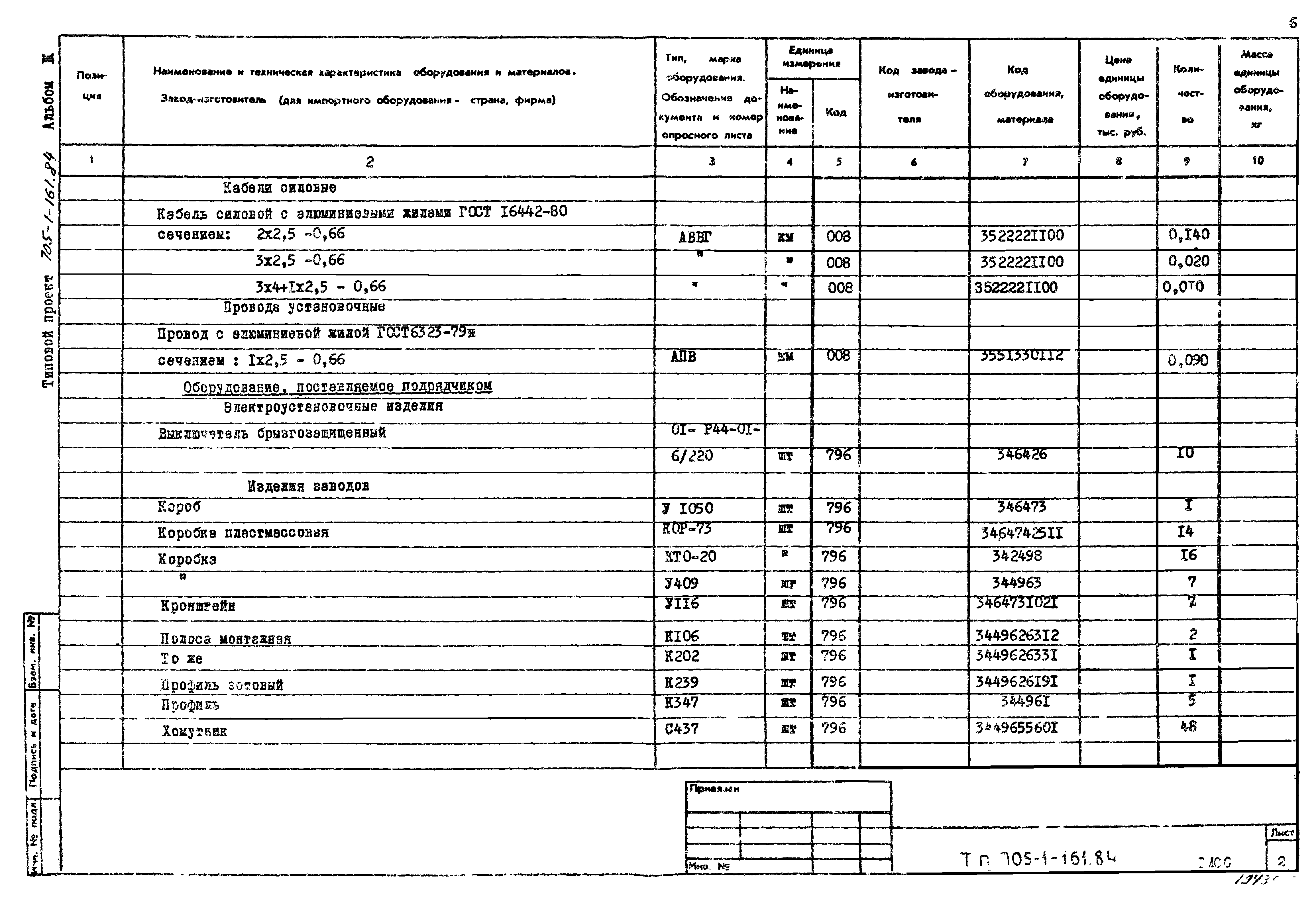 Типовой проект 705-1-161.84