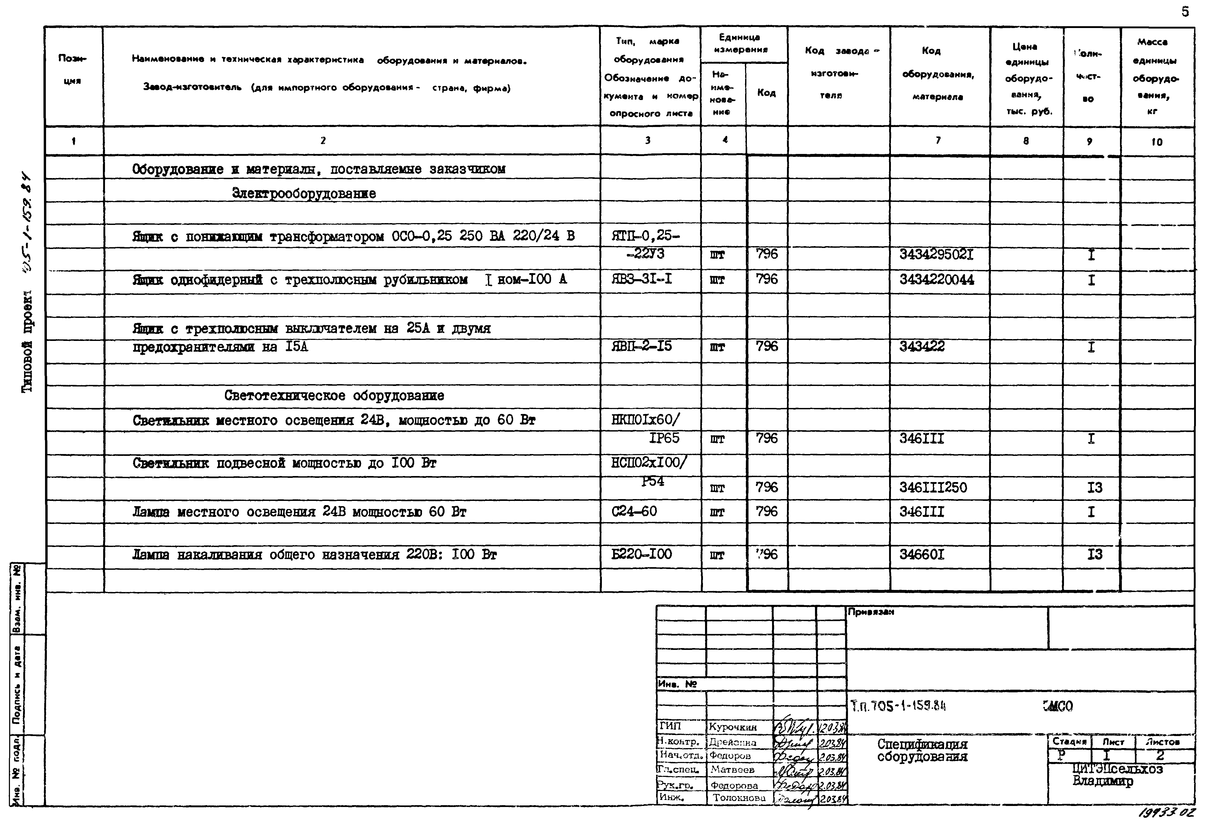 Типовой проект 705-1-159.84