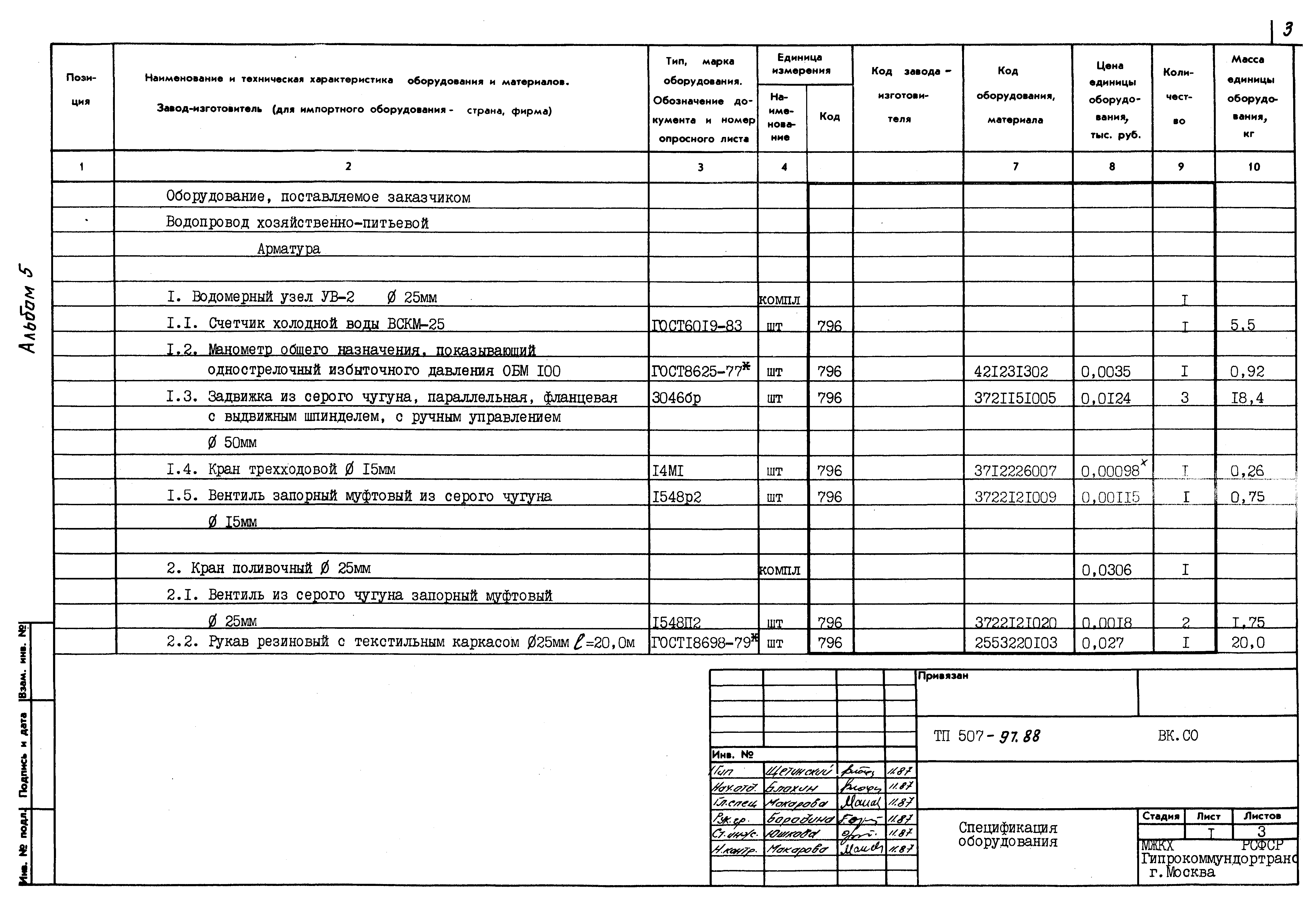 Типовой проект 507-97.88