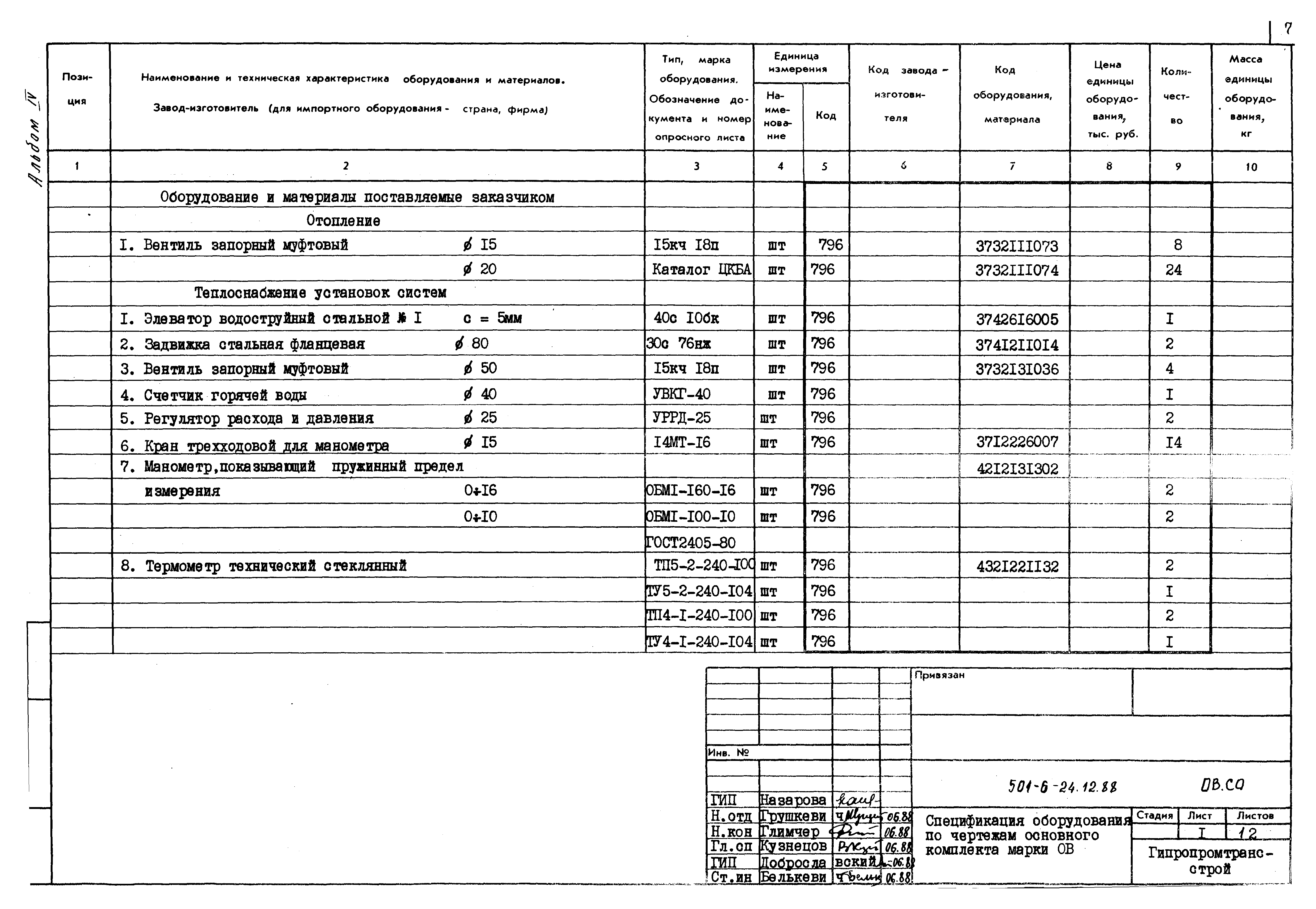 Типовой проект 501-6-24.12.88
