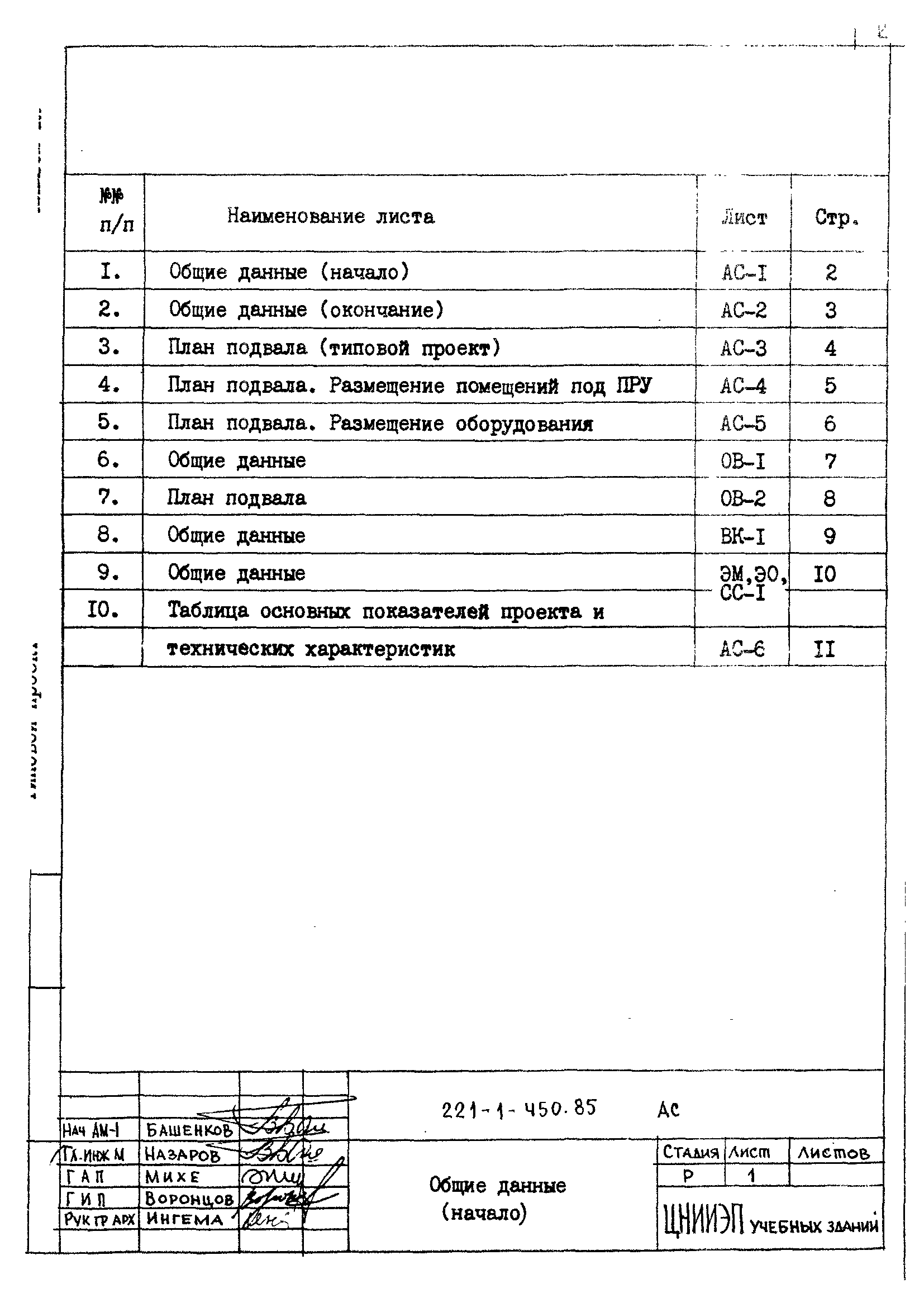 Типовой проект 221-1-450.85