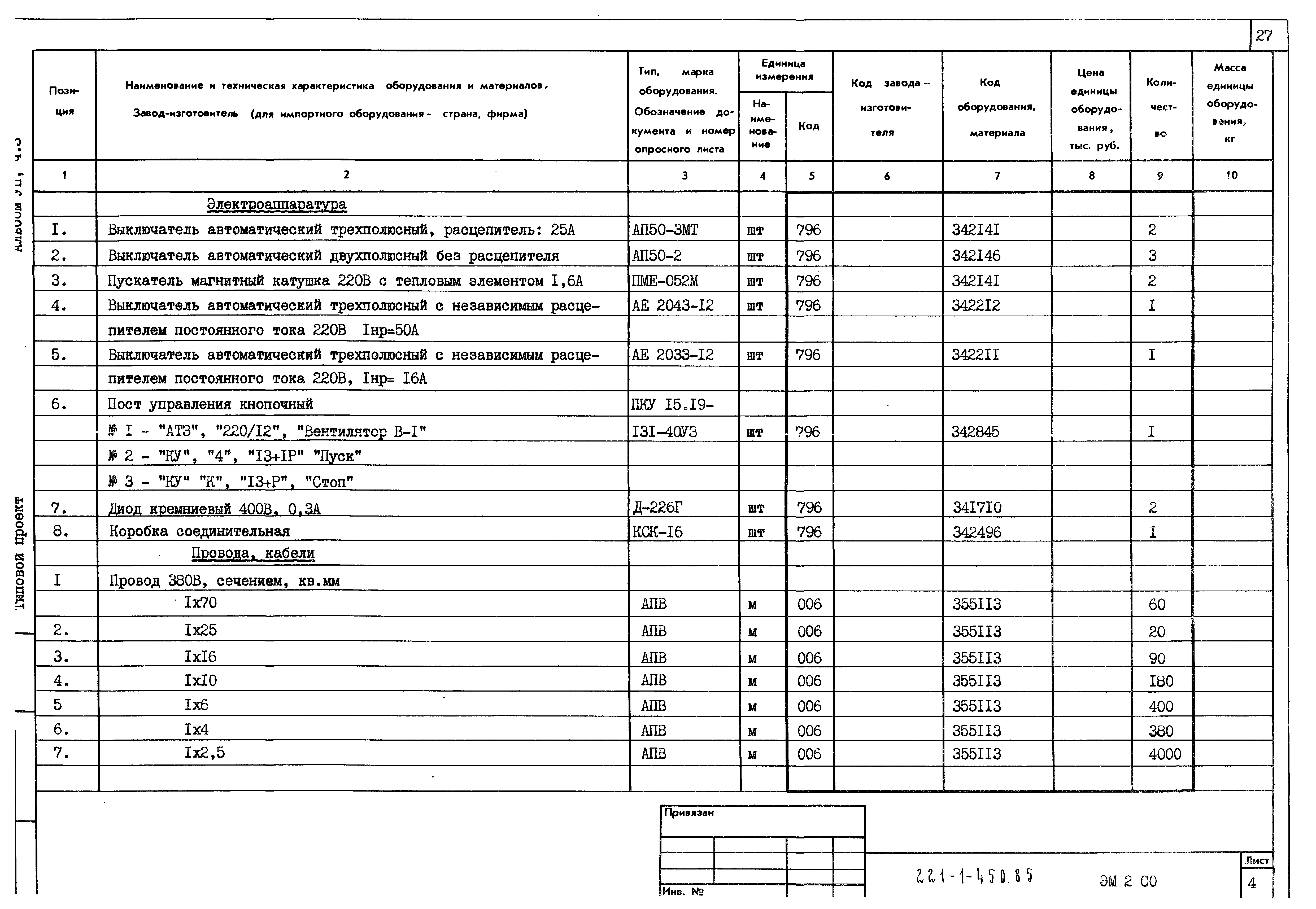 Типовой проект 221-1-450.85