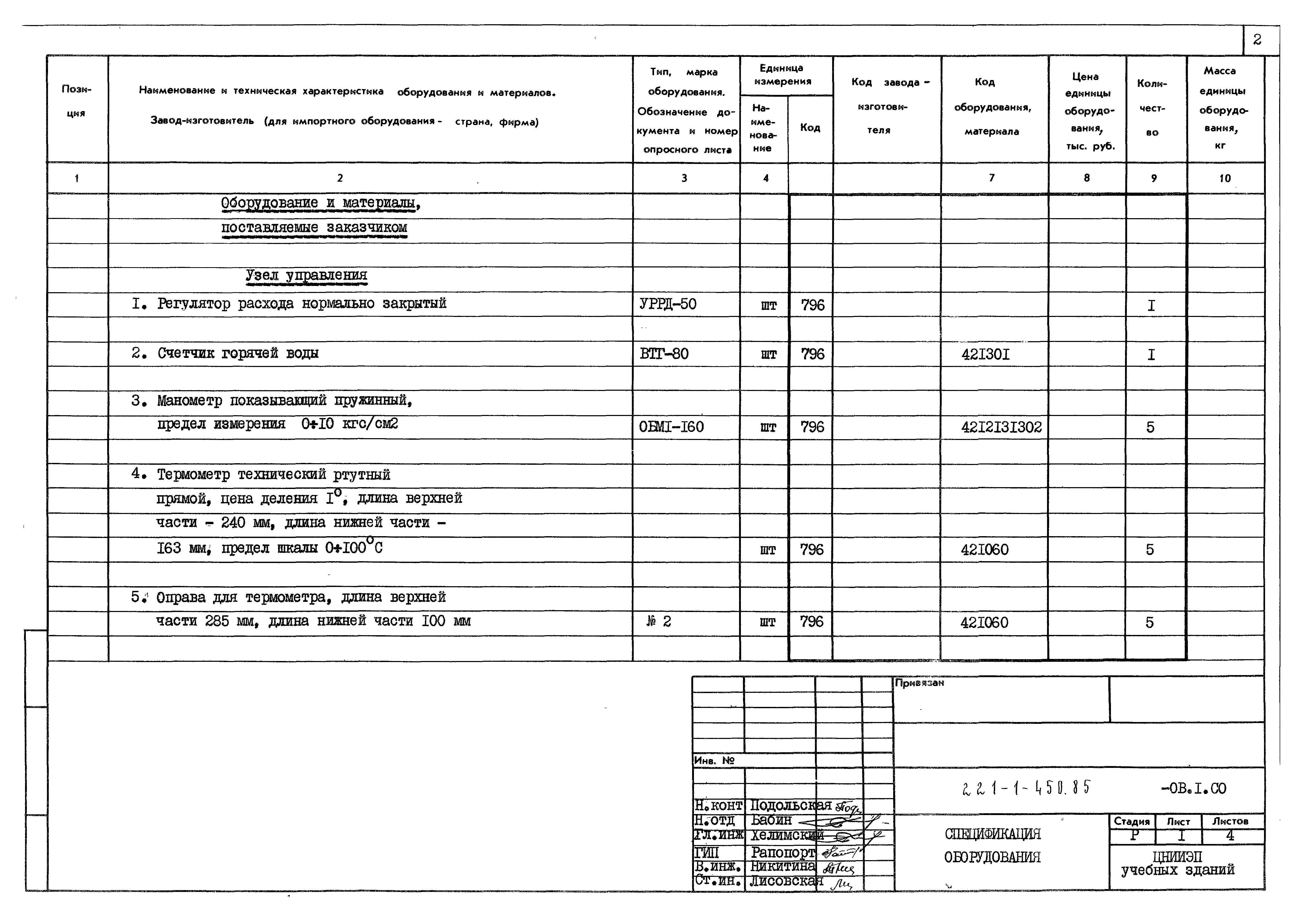 Типовой проект 221-1-450.85