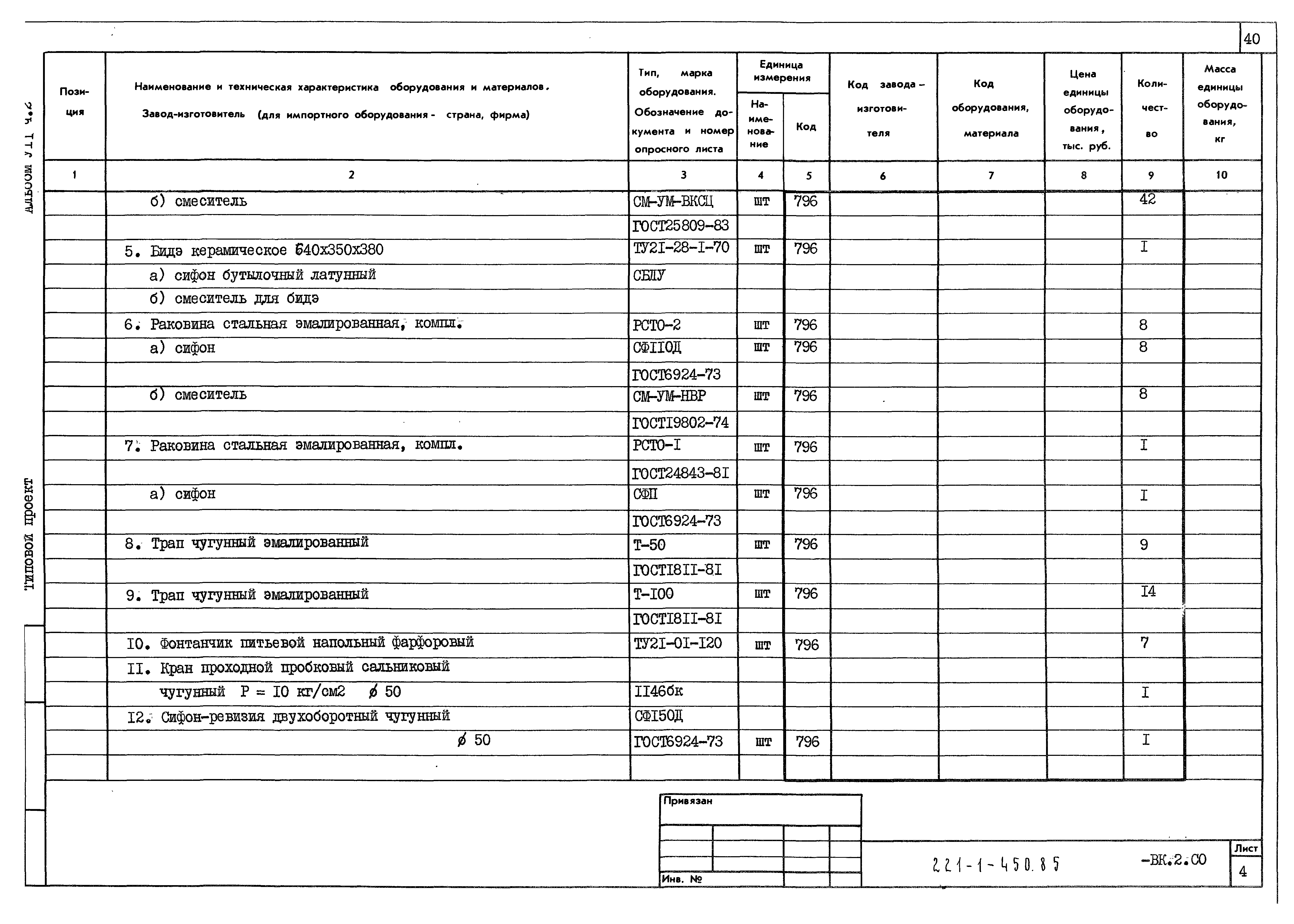 Типовой проект 221-1-450.85