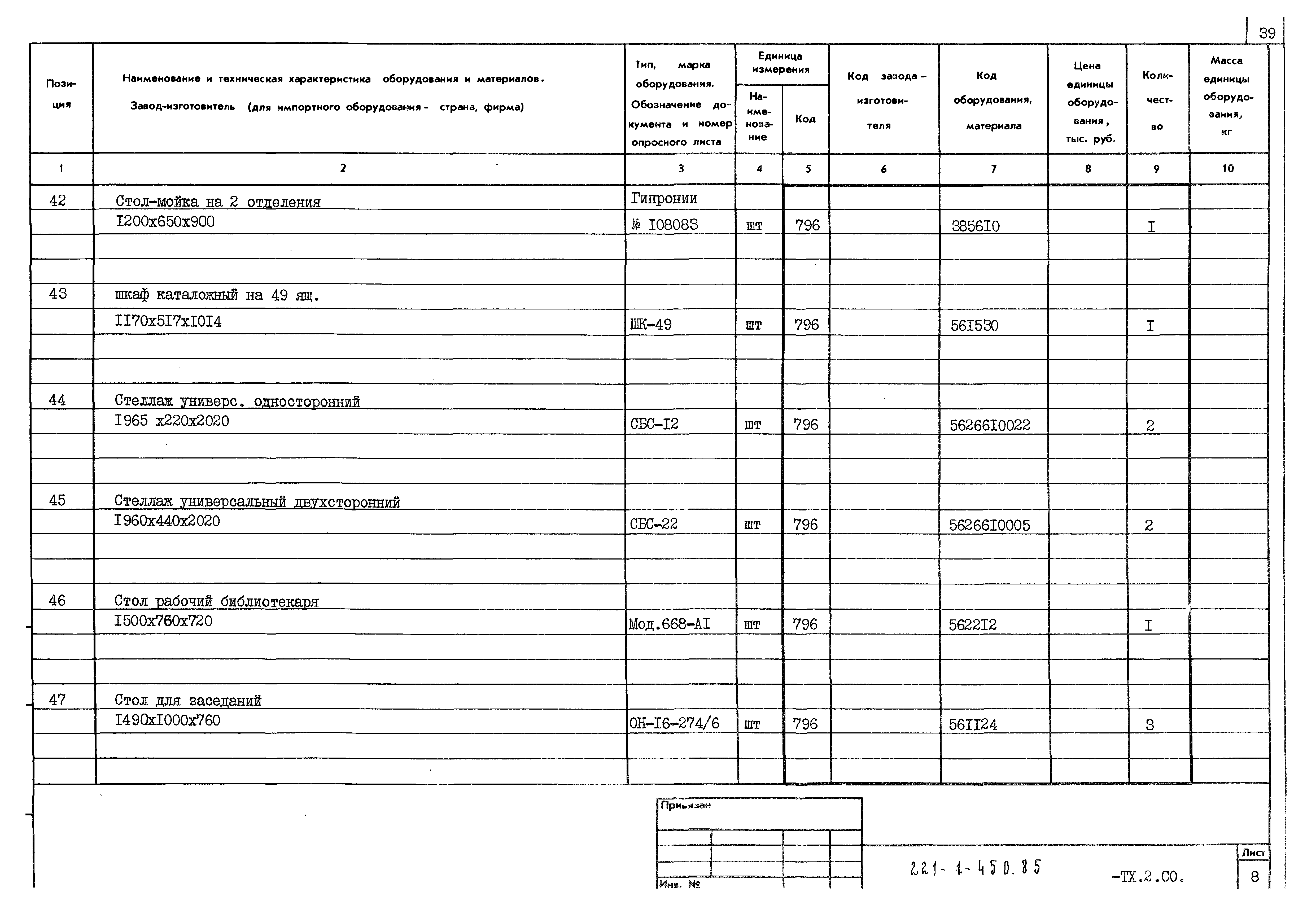 Типовой проект 221-1-450.85