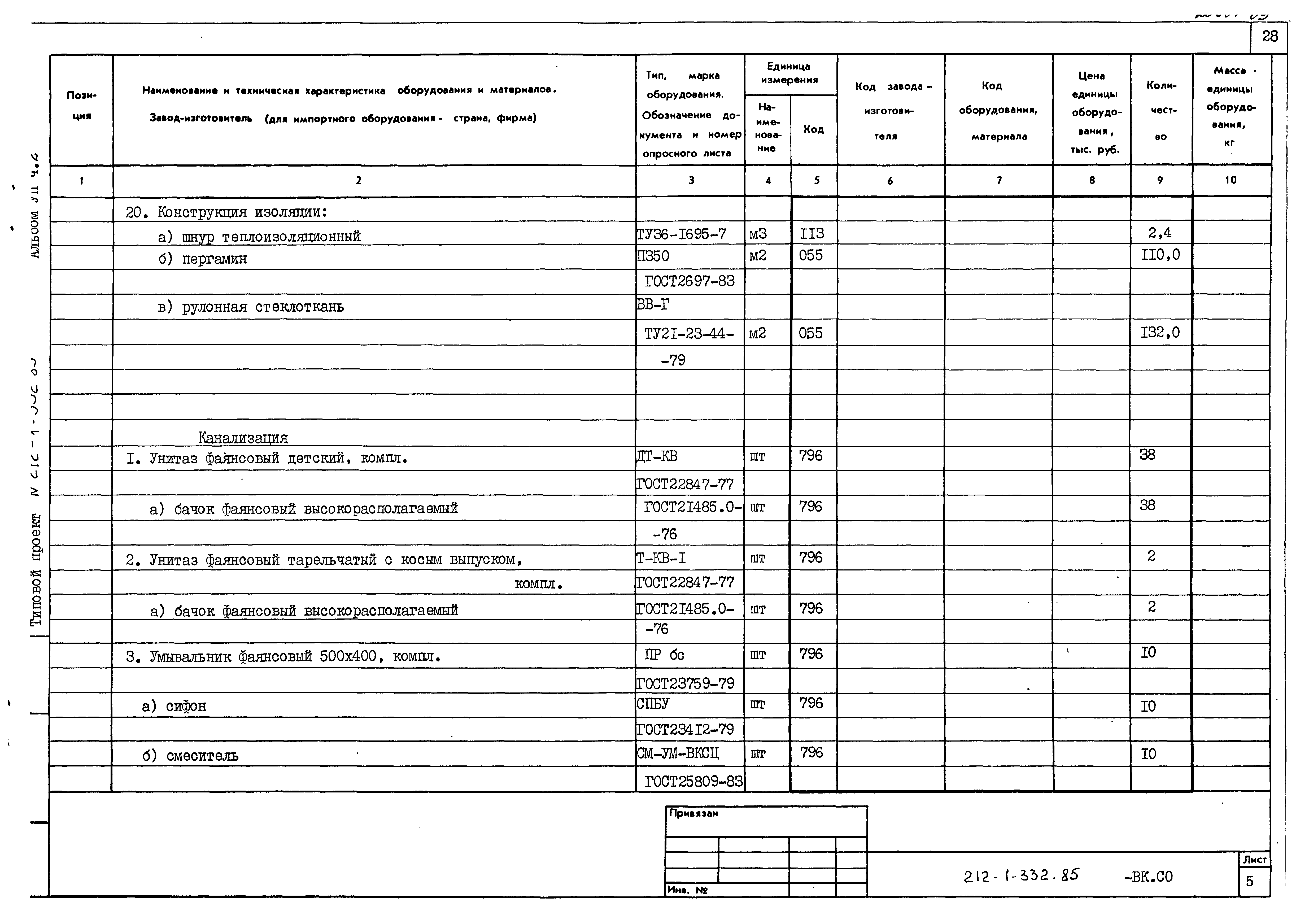 Типовой проект 212-1-332.85