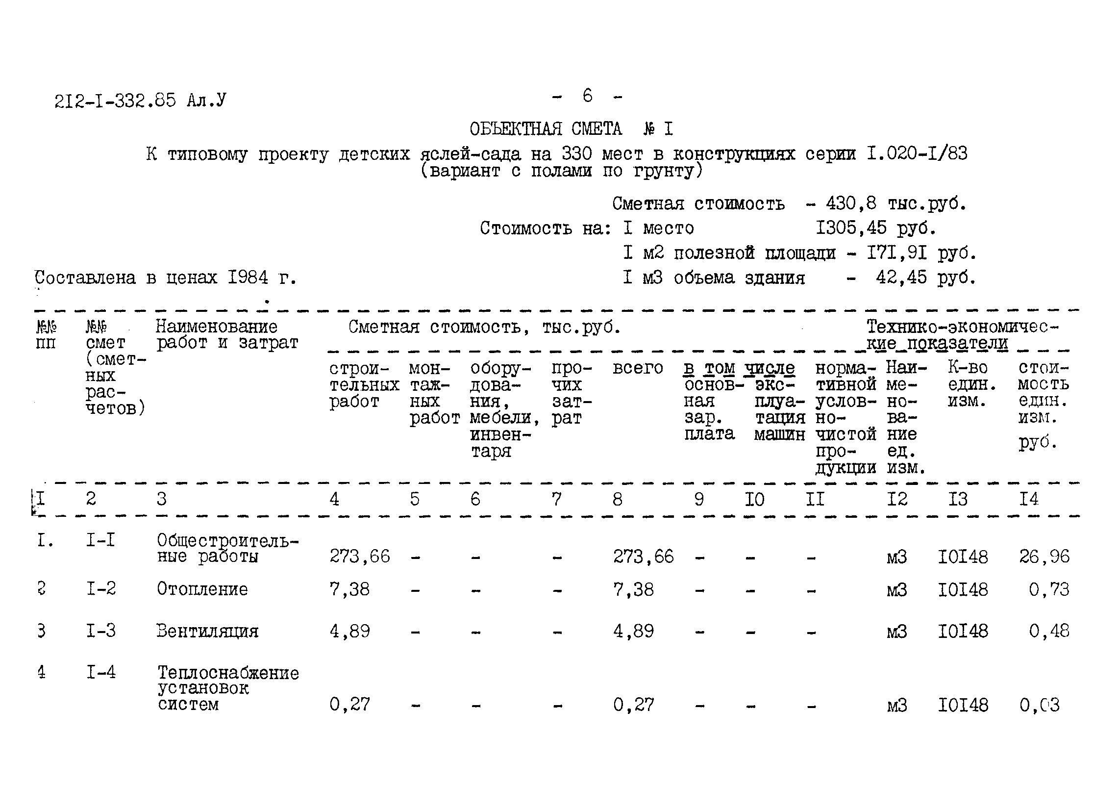 Типовой проект 212-1-332.85