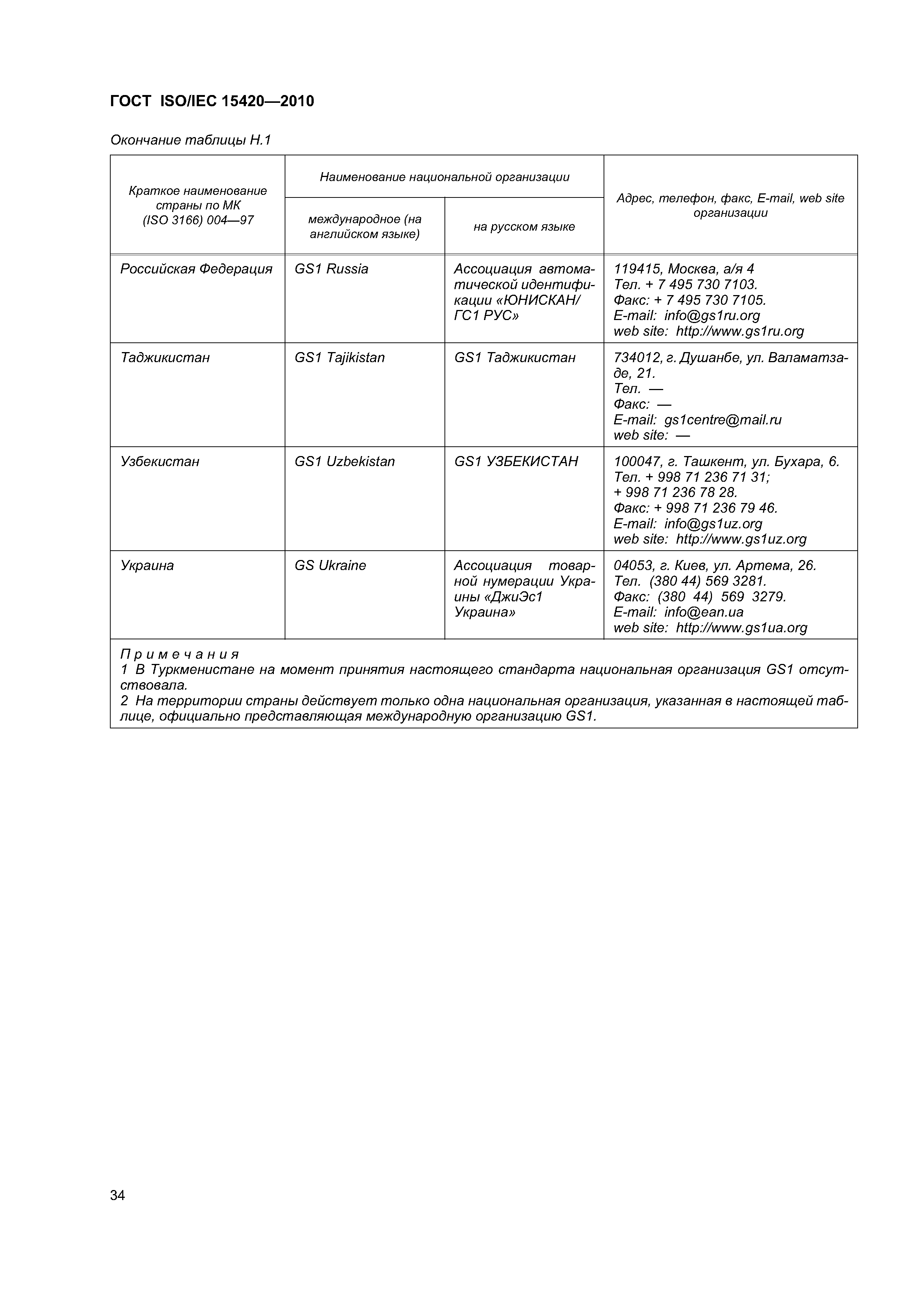 ГОСТ ISO/IEC 15420-2010