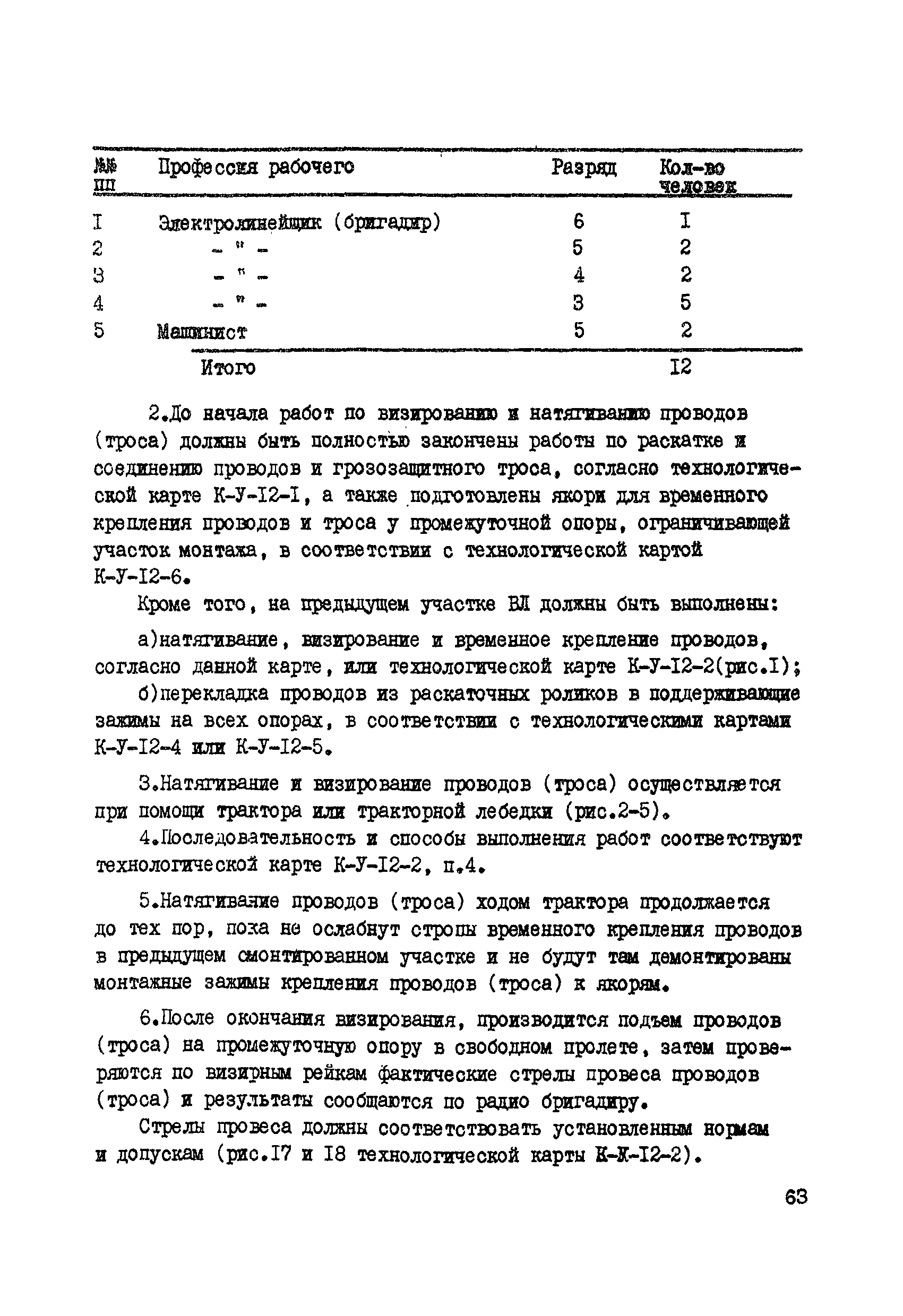 Технологическая карта К-V-12-3