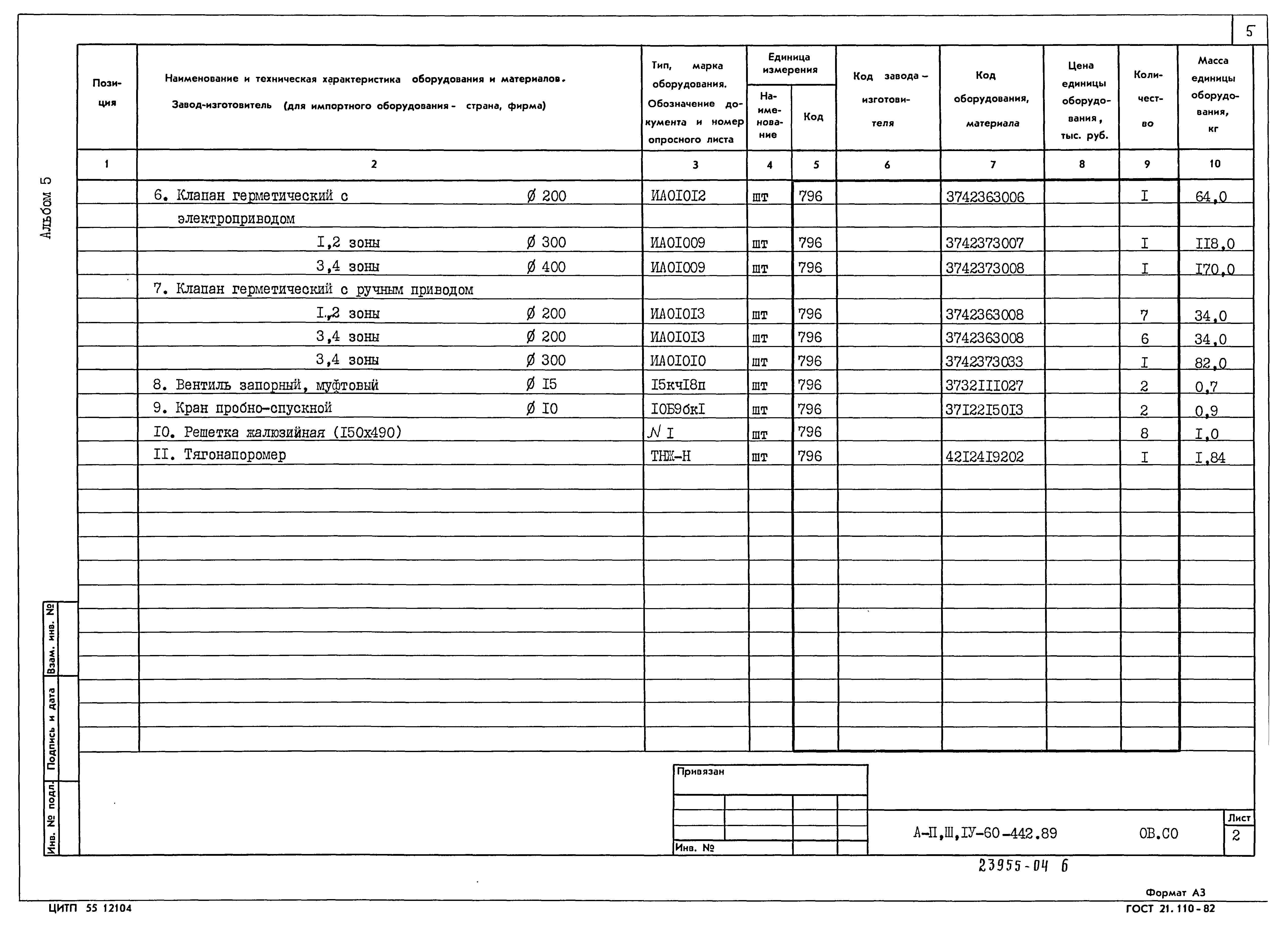 Типовой проект А-II,III,IV-60-442.89