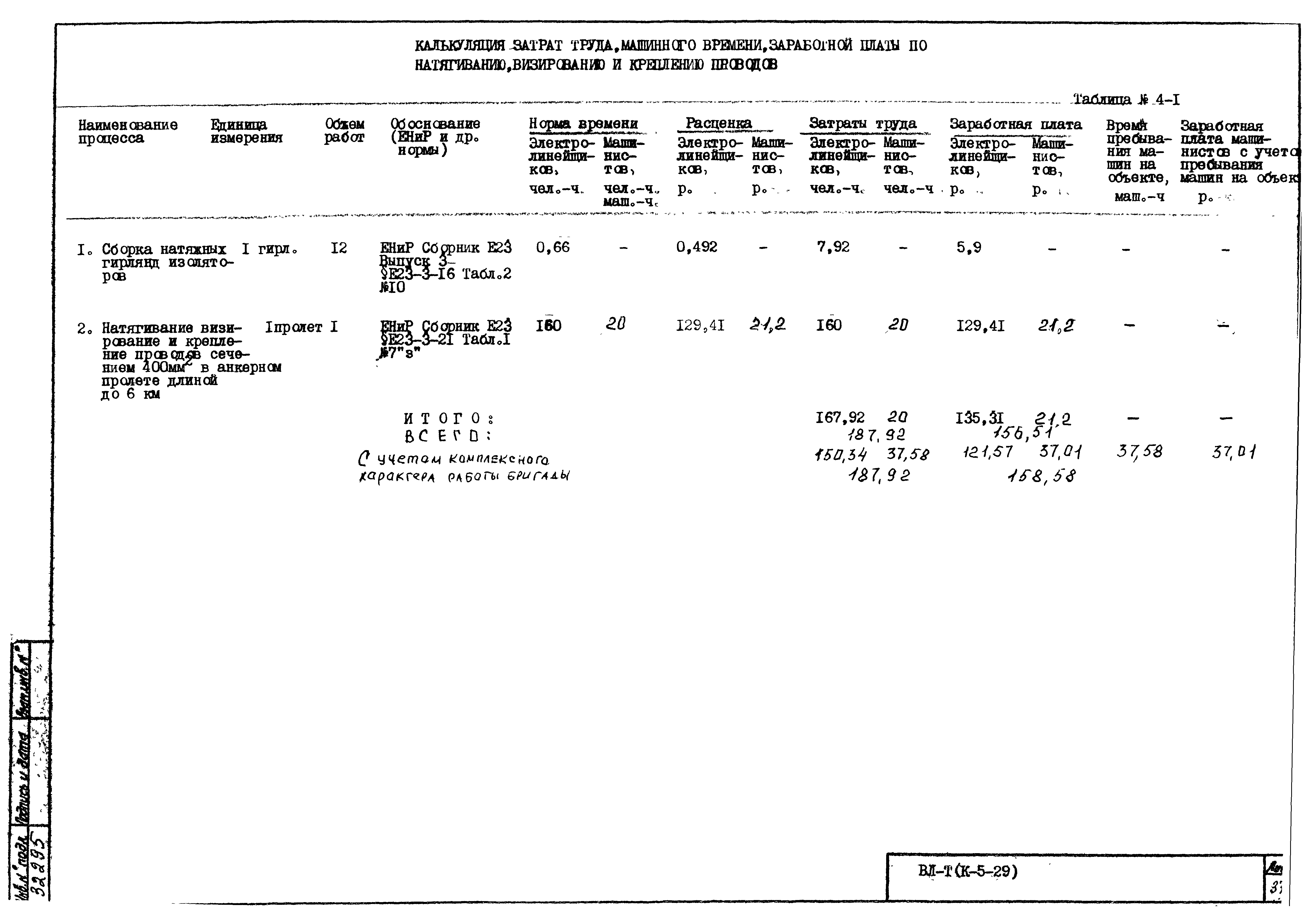 Технологическая карта К-5-29-4