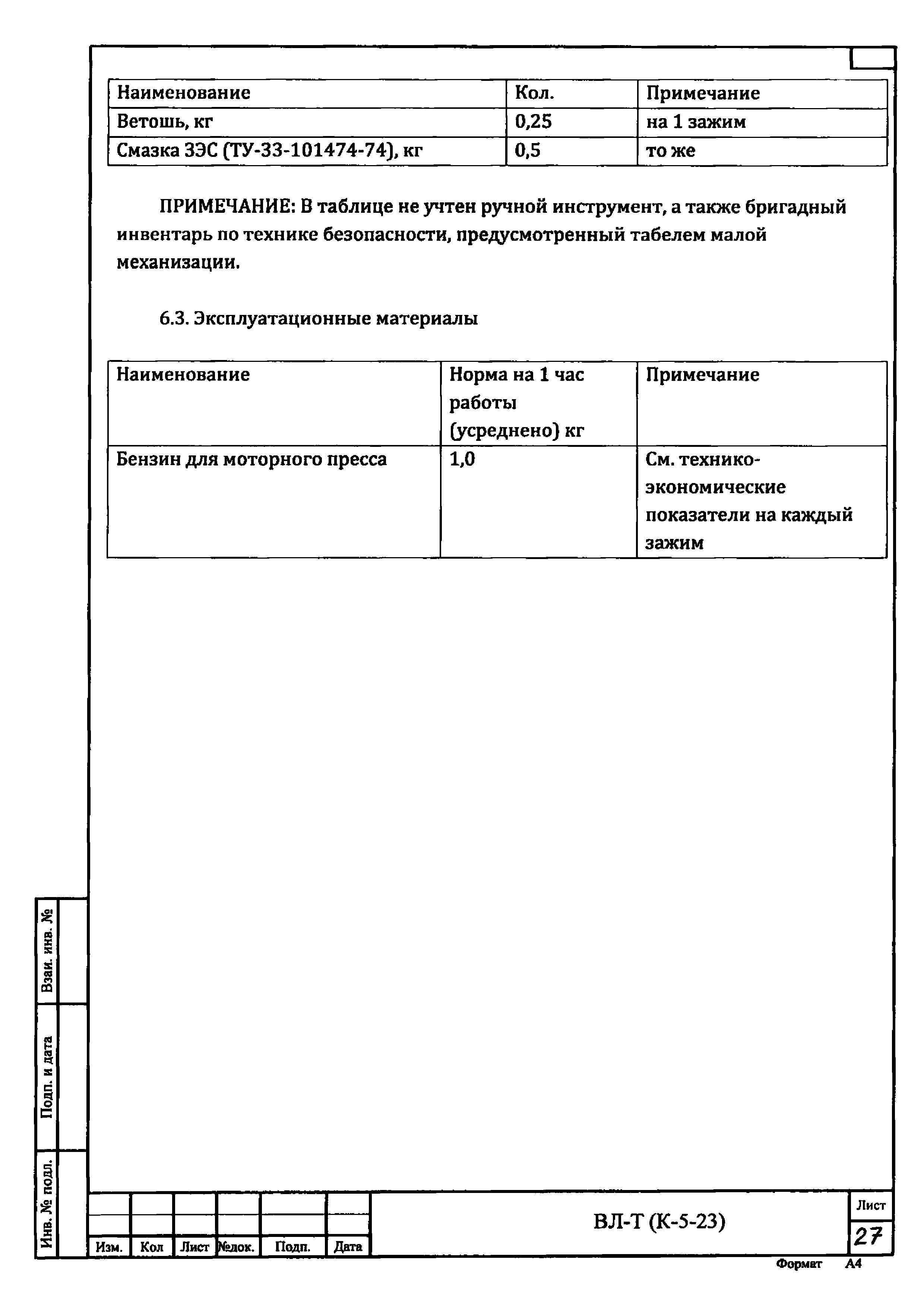 Технологическая карта К-5-23-2