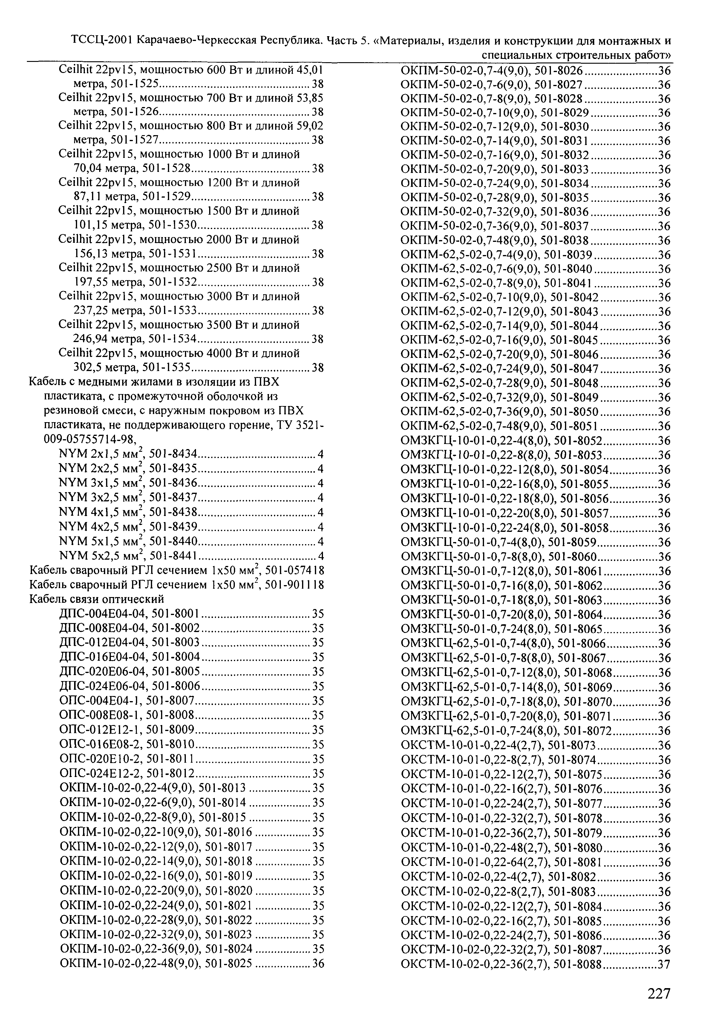 ТССЦ Карачаево-Черкесская Республика 05-2001