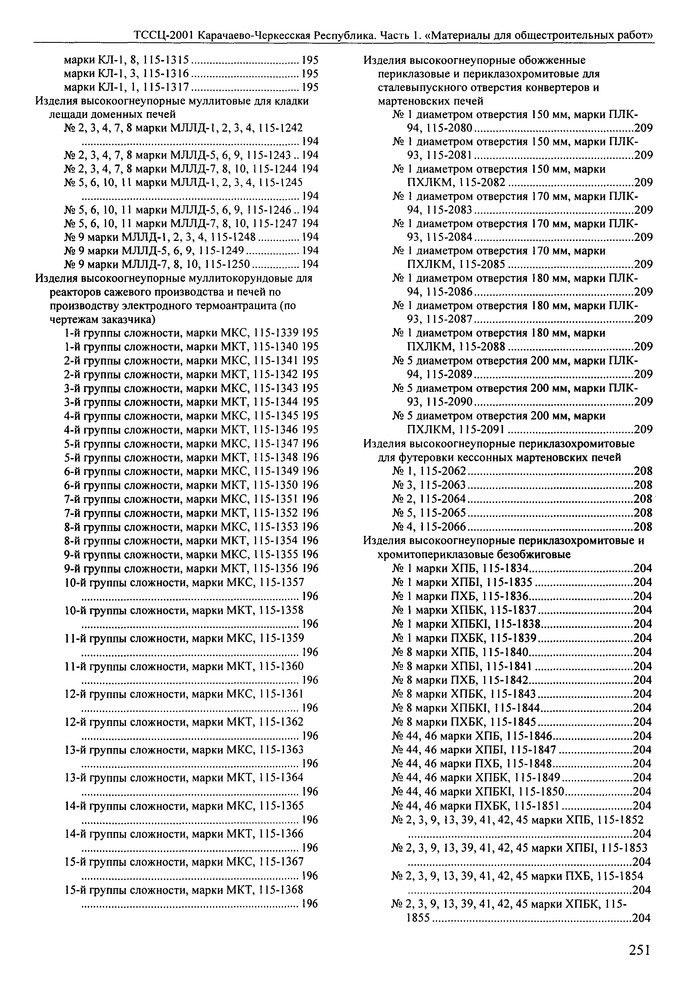 ТССЦ Карачаево-Черкесская Республика 01-2001