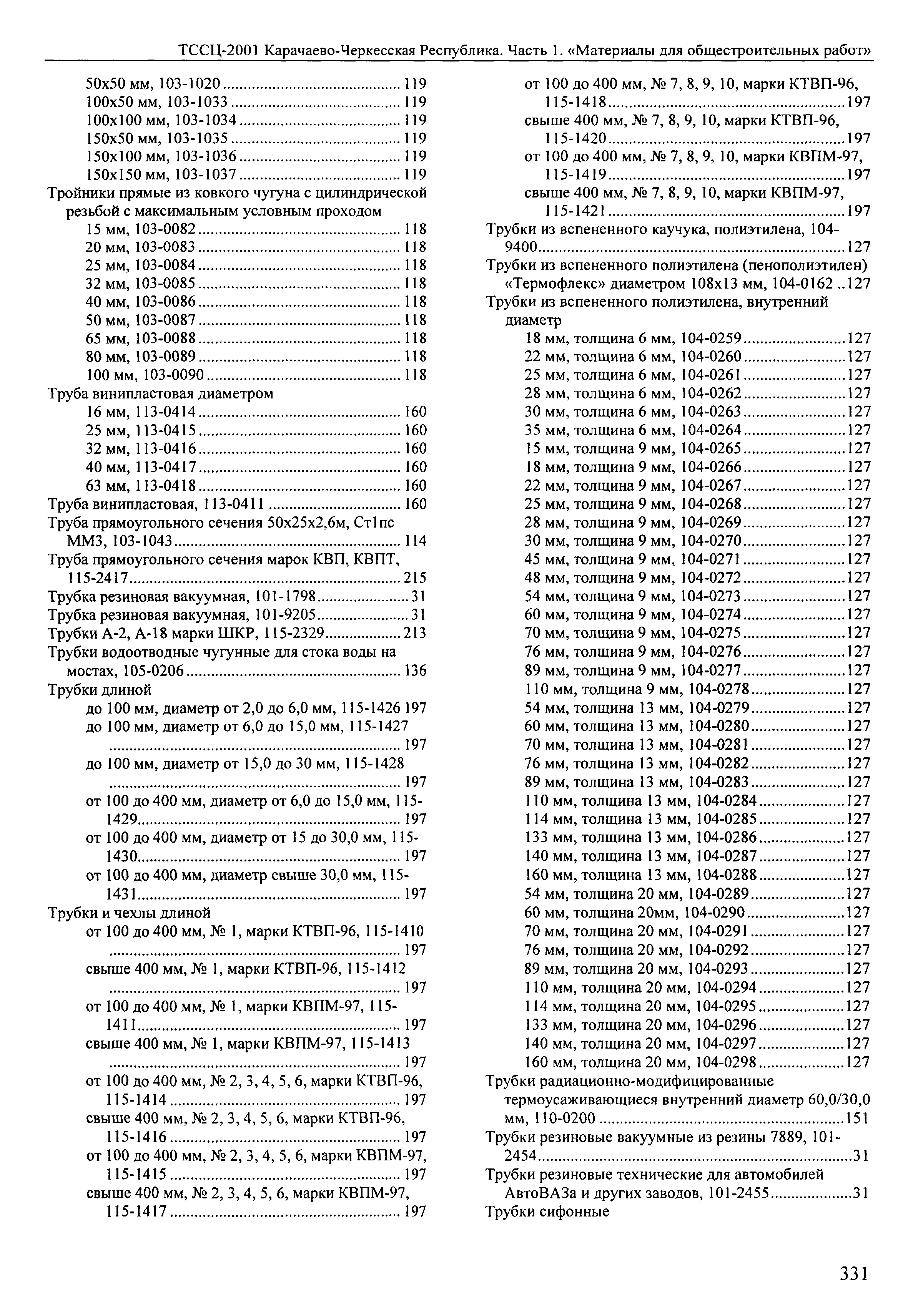 ТССЦ Карачаево-Черкесская Республика 01-2001