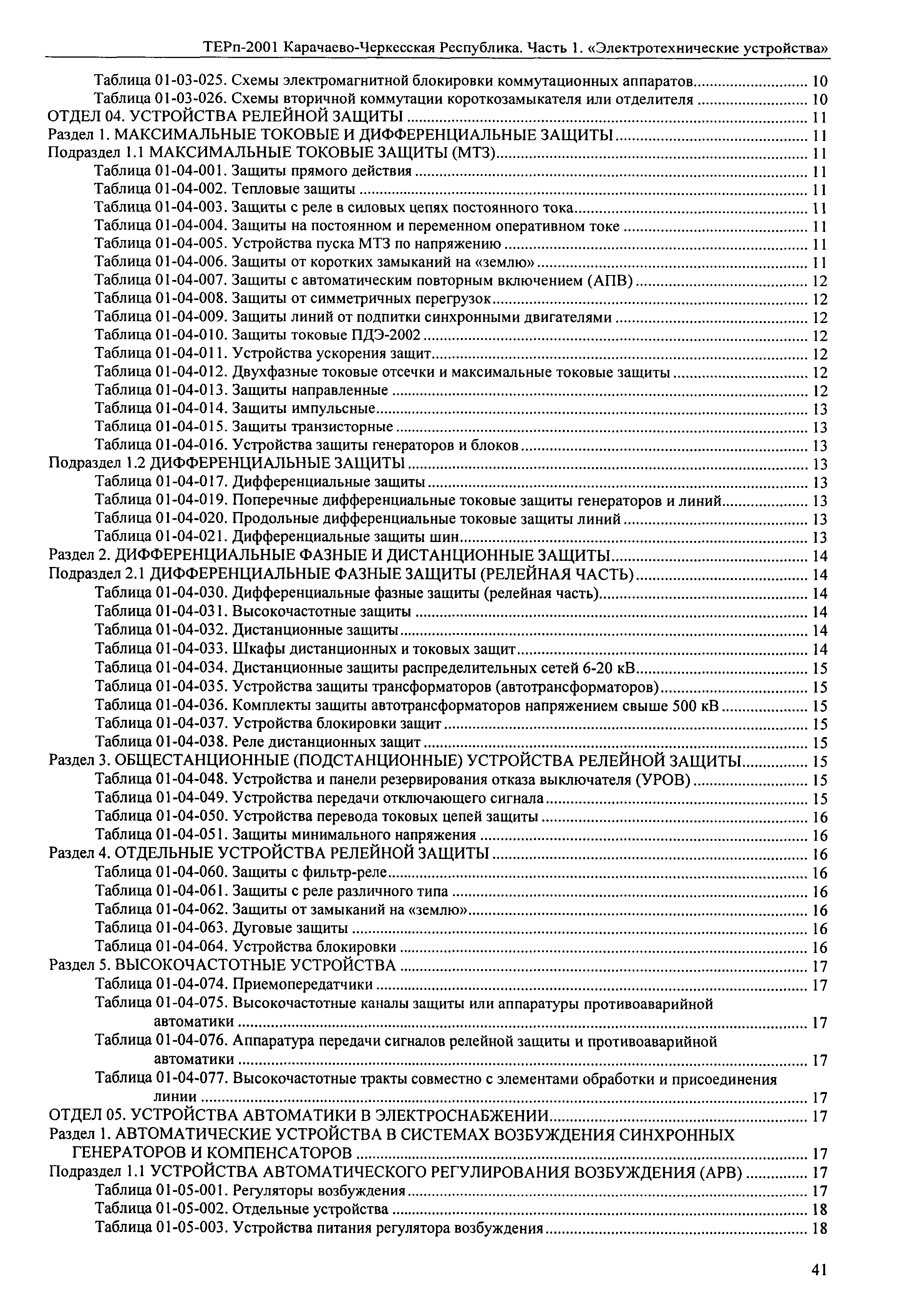 ТЕРп Карачаево-Черкесская Республика 01-2001