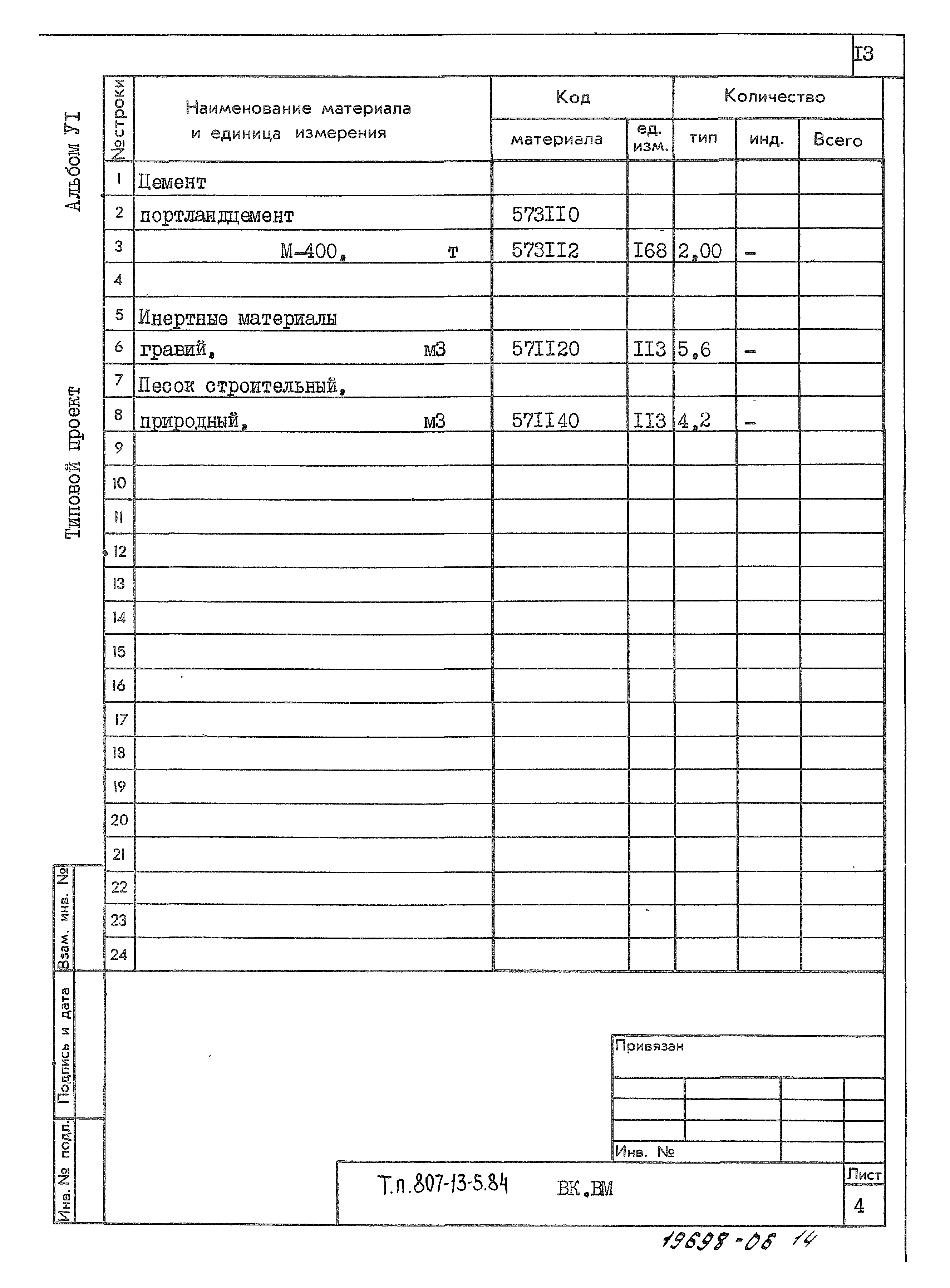 Типовой проект 807-13-5.84