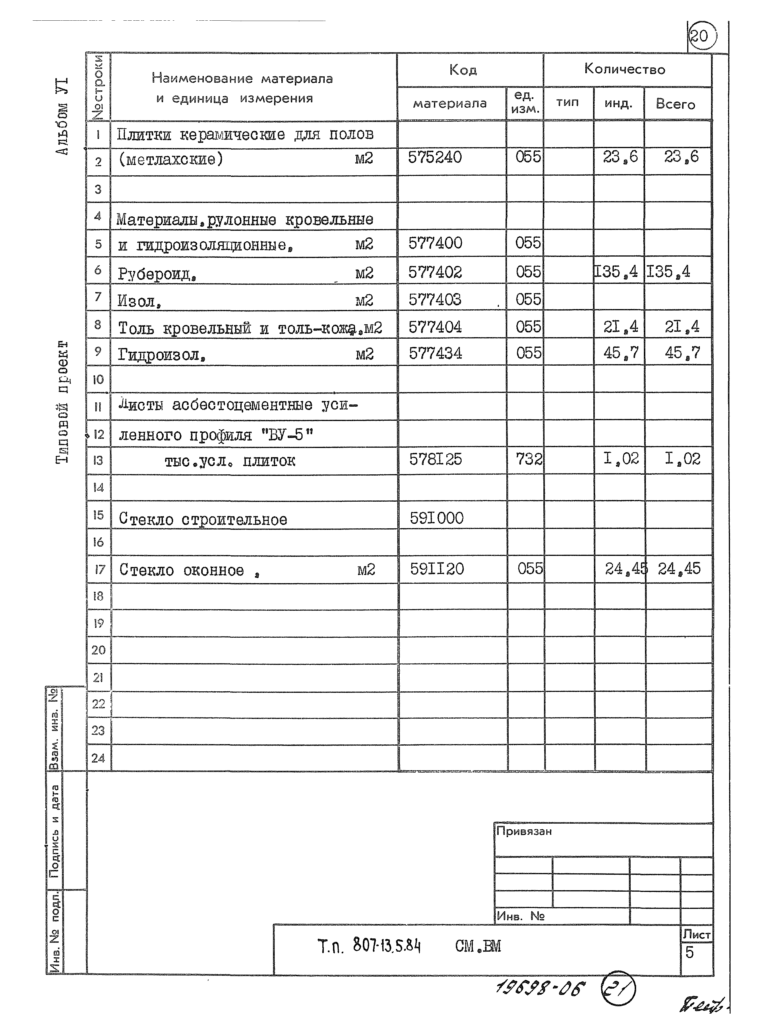 Типовой проект 807-13-5.84