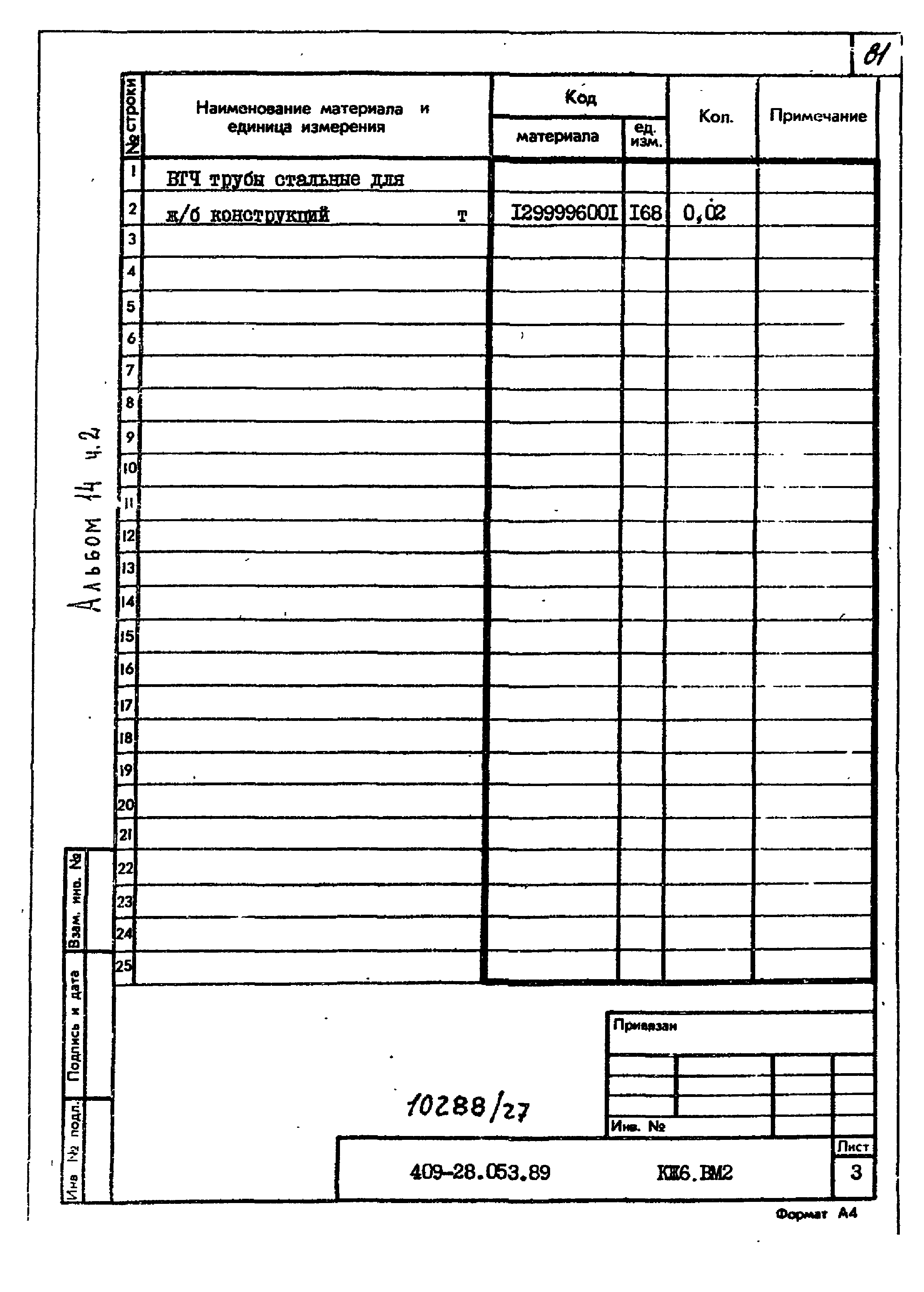 Типовые проектные решения 409-28-053.89