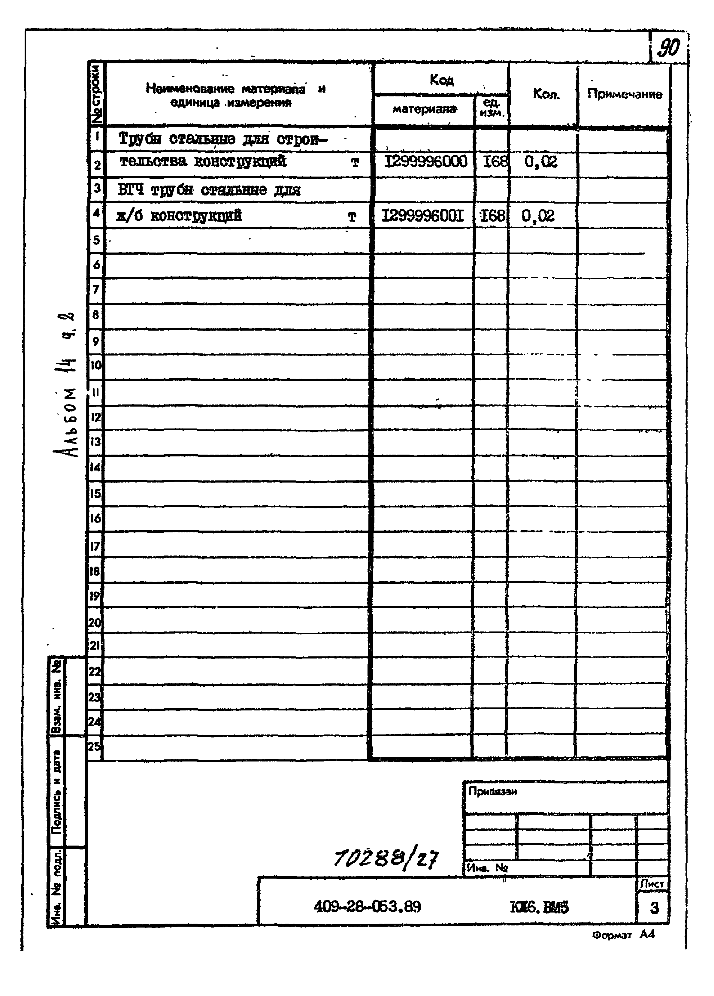 Типовые проектные решения 409-28-053.89