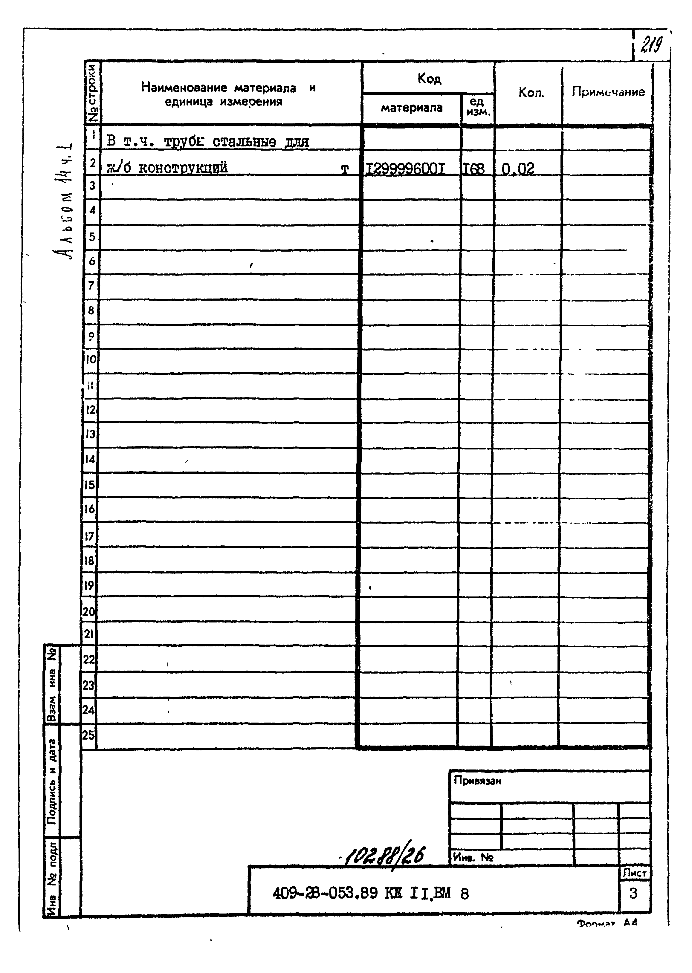 Типовые проектные решения 409-28-053.89