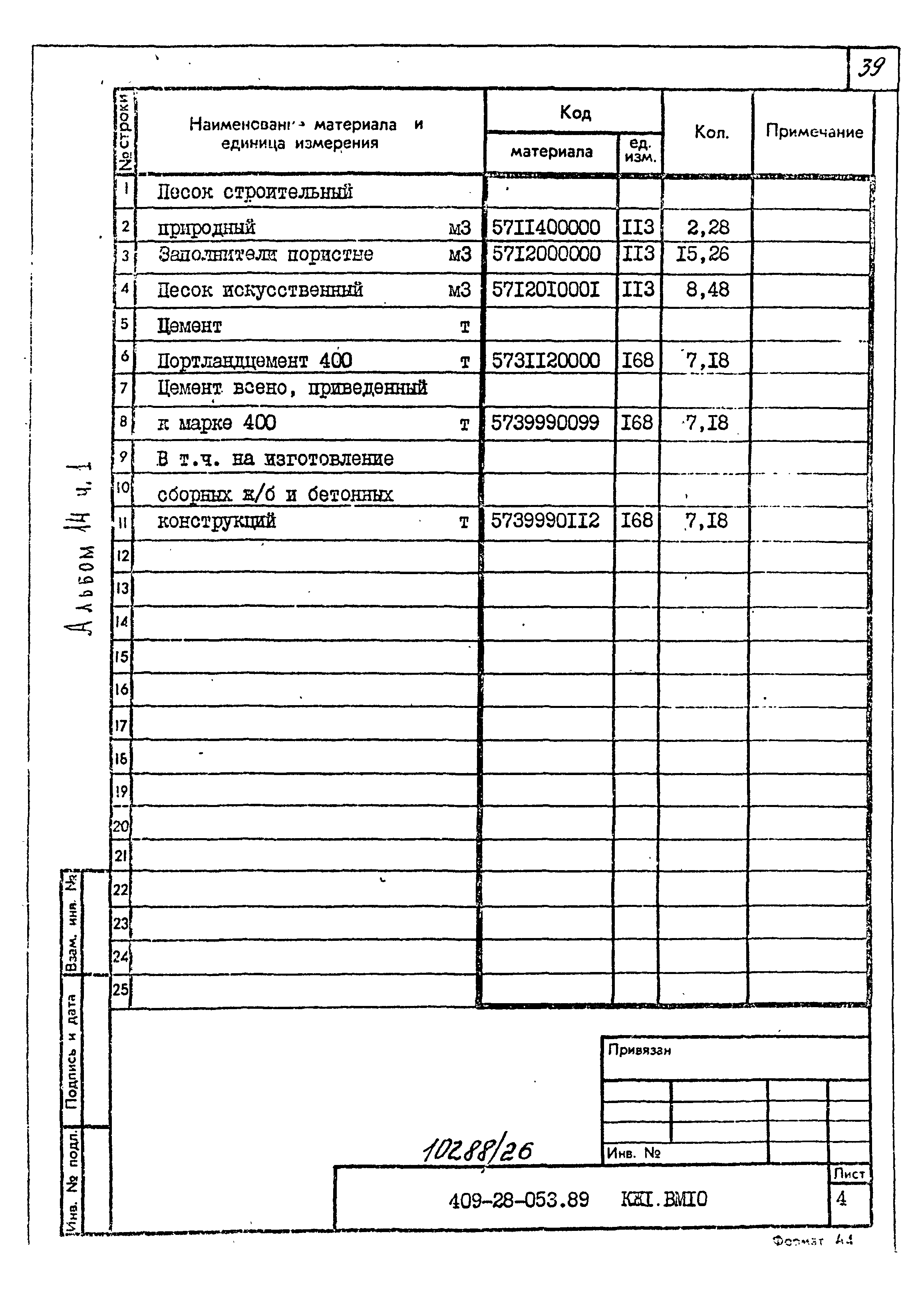 Типовые проектные решения 409-28-053.89