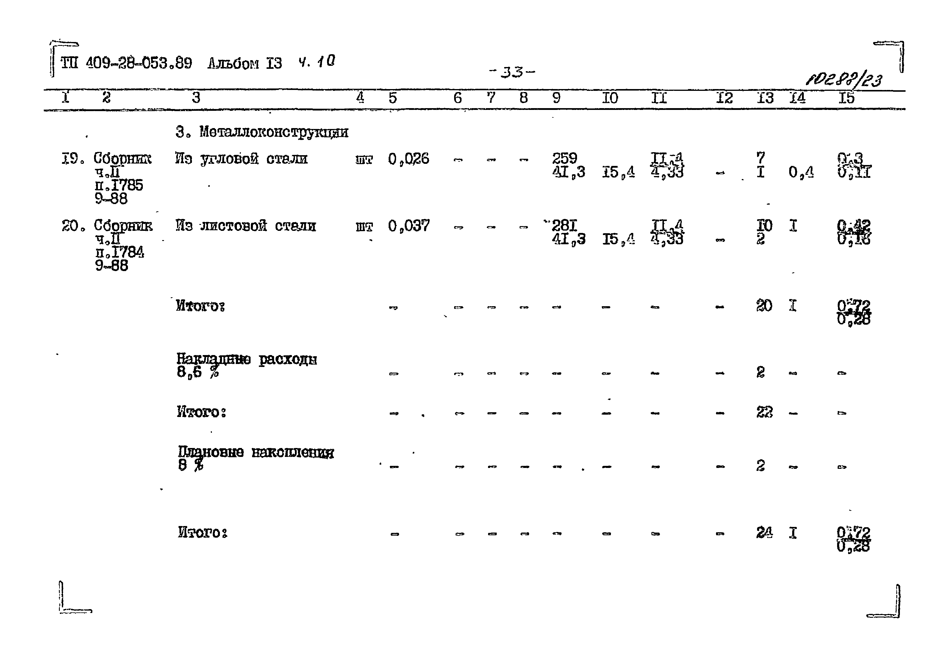 Типовые проектные решения 409-28-053.89